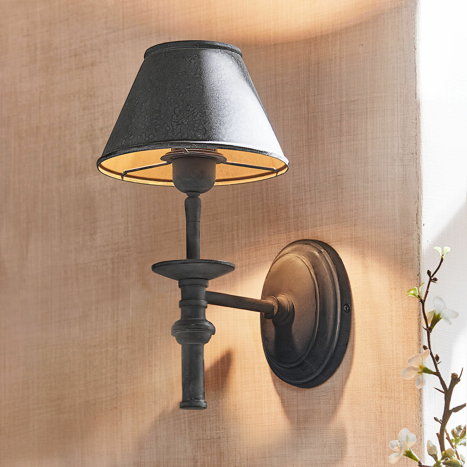 Lampada da parete Harolisse Applique da parete in metallo nero con paralume stile vintage per illuminazione interna