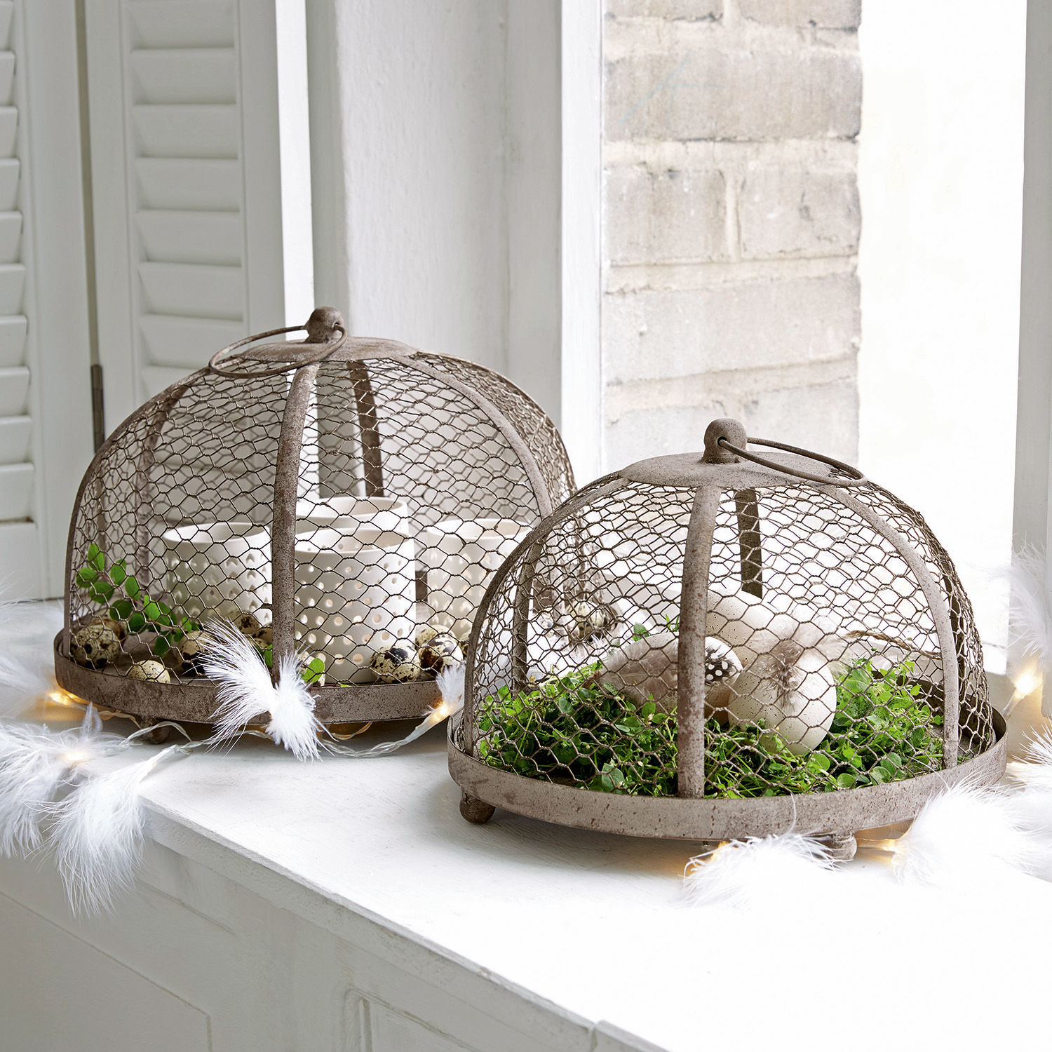 Porta Decorazioni A Campana Loberon In Legno Di Abete E Ferro – Altezza 33 Cm, Effetto Shabby, Per Giardino E Terrazzo