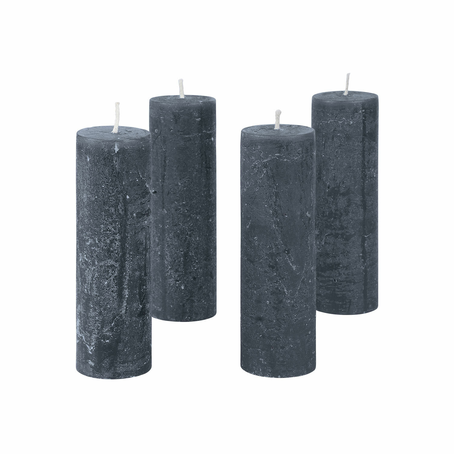 antracite Set di 4 candele Muriel in cera antracite, decorazione per la casa e atmosfera rilassante