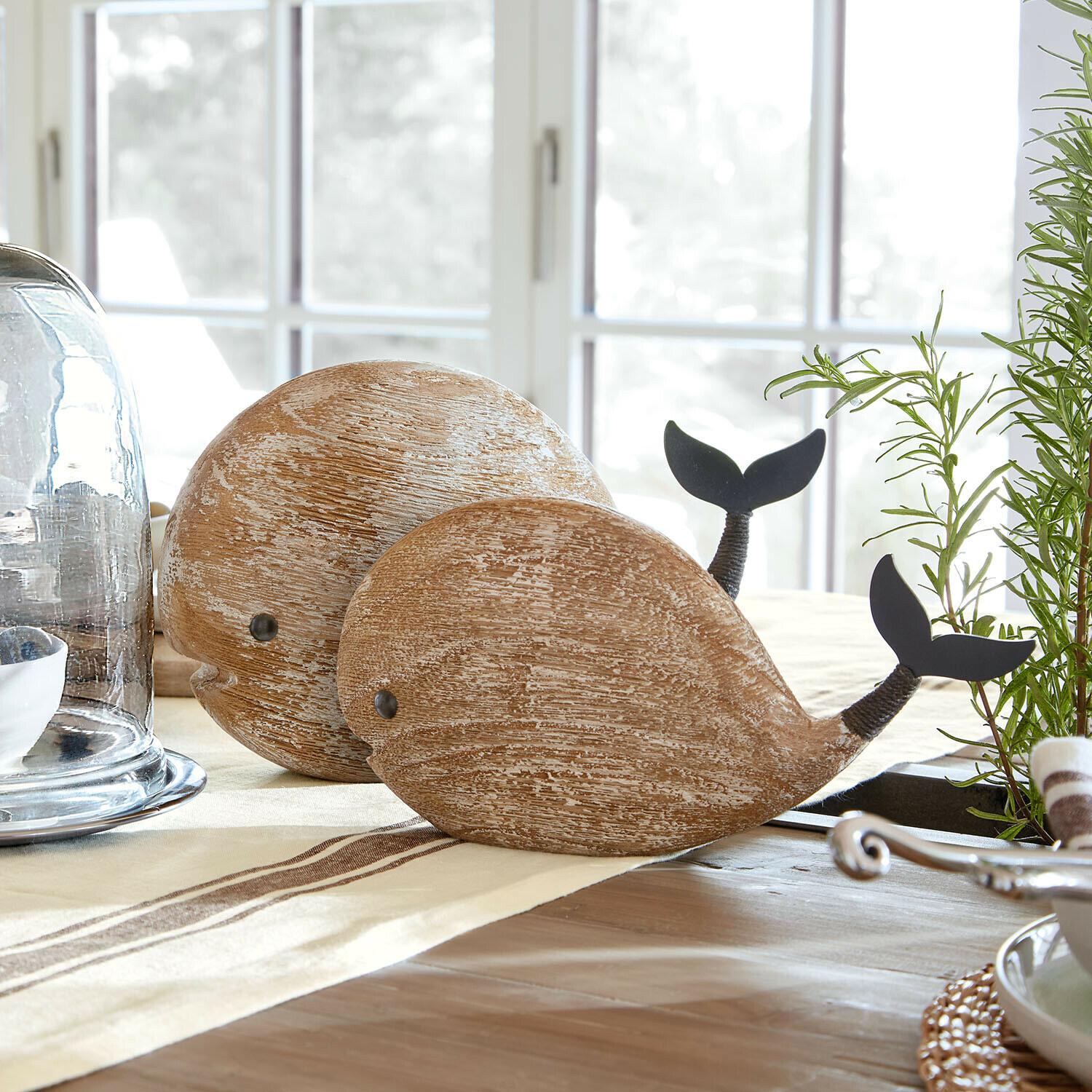 Coppia di balene decorative Brisdon
