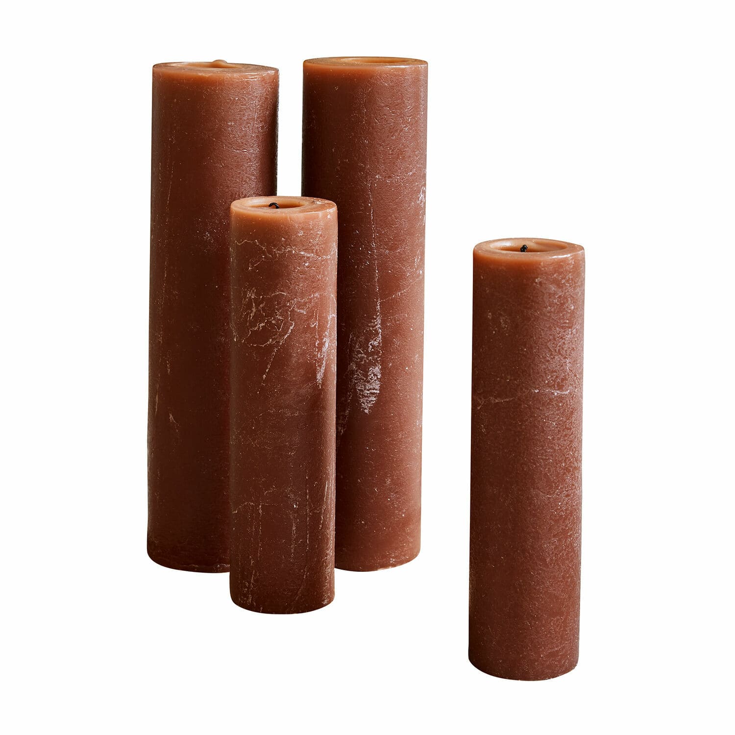 rosso ruggine Set di 4 candele Avinal in cera rosso ruggine con aspetto rustico per decorazione casa