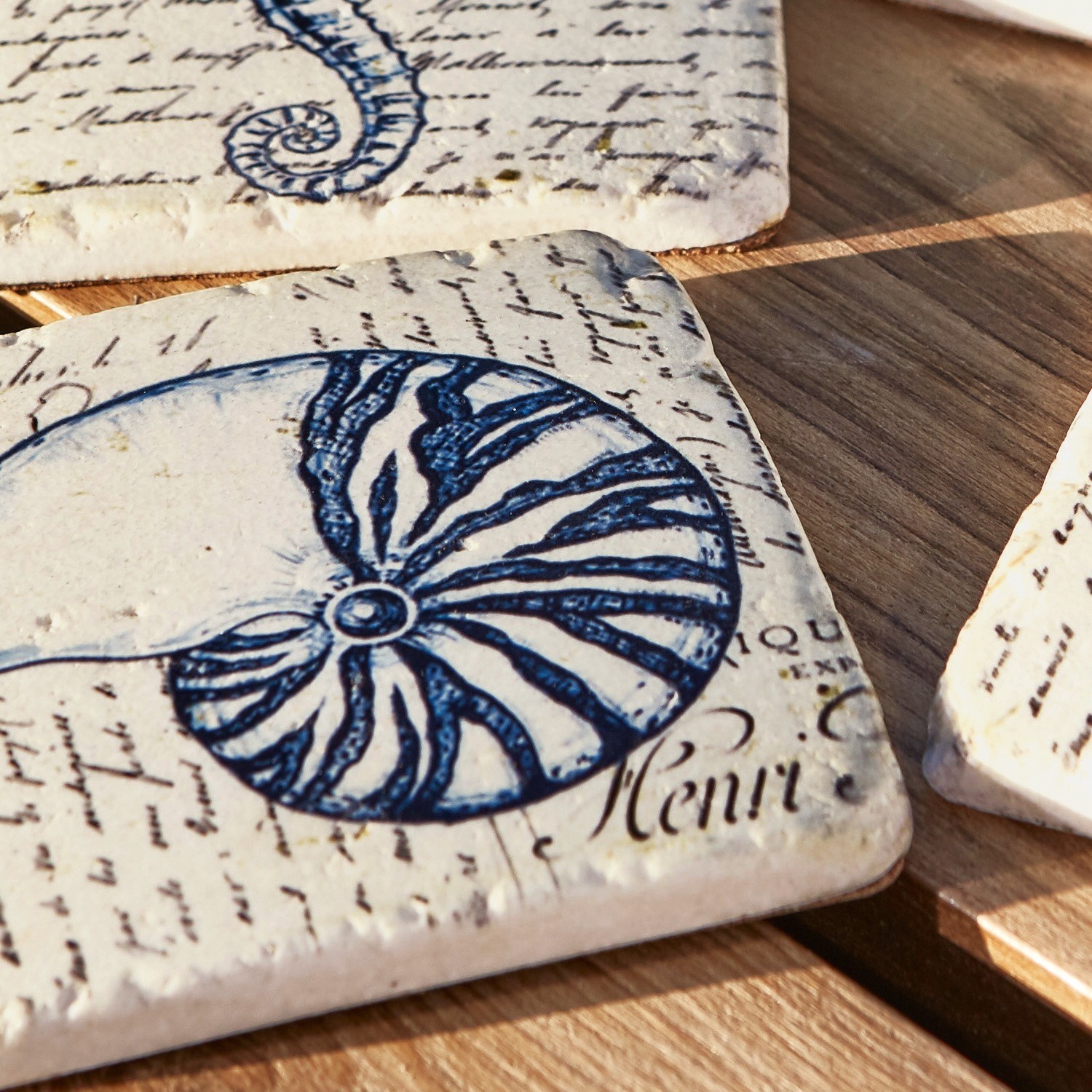 Set di 4 sottobicchieri Faune Marine