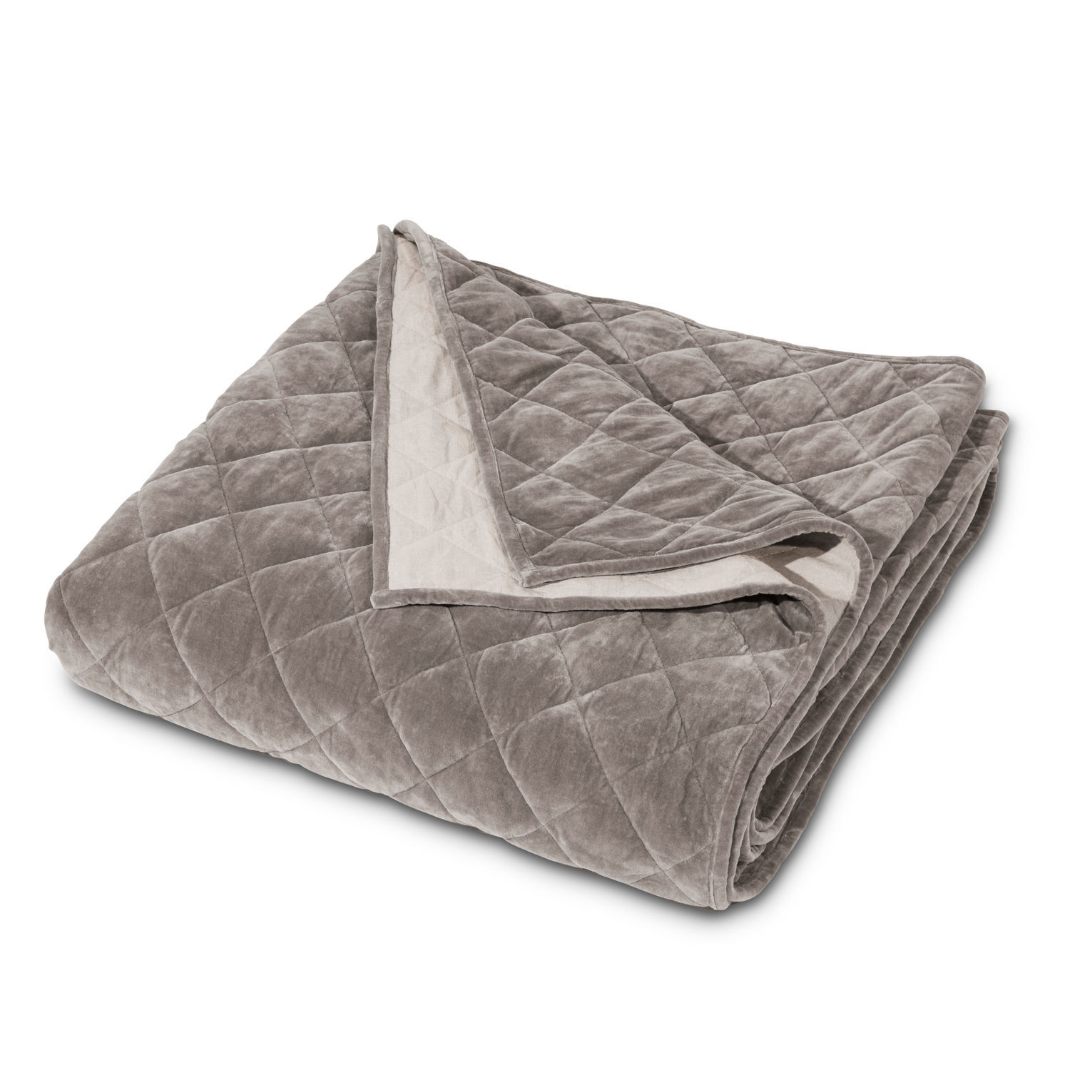 Trapunta Verdier Coperta trapuntata in morbido velluto grigio, perfetta per un ambiente accogliente