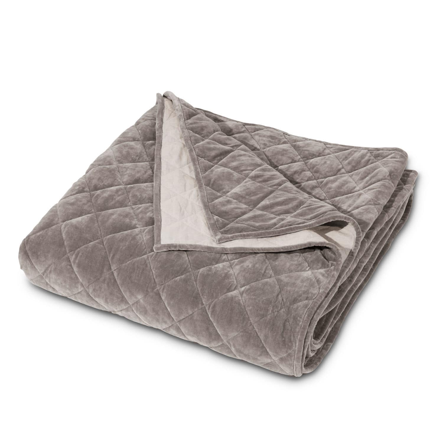 Trapunta Verdier Coperta trapuntata in morbido velluto grigio, perfetta per un ambiente accogliente