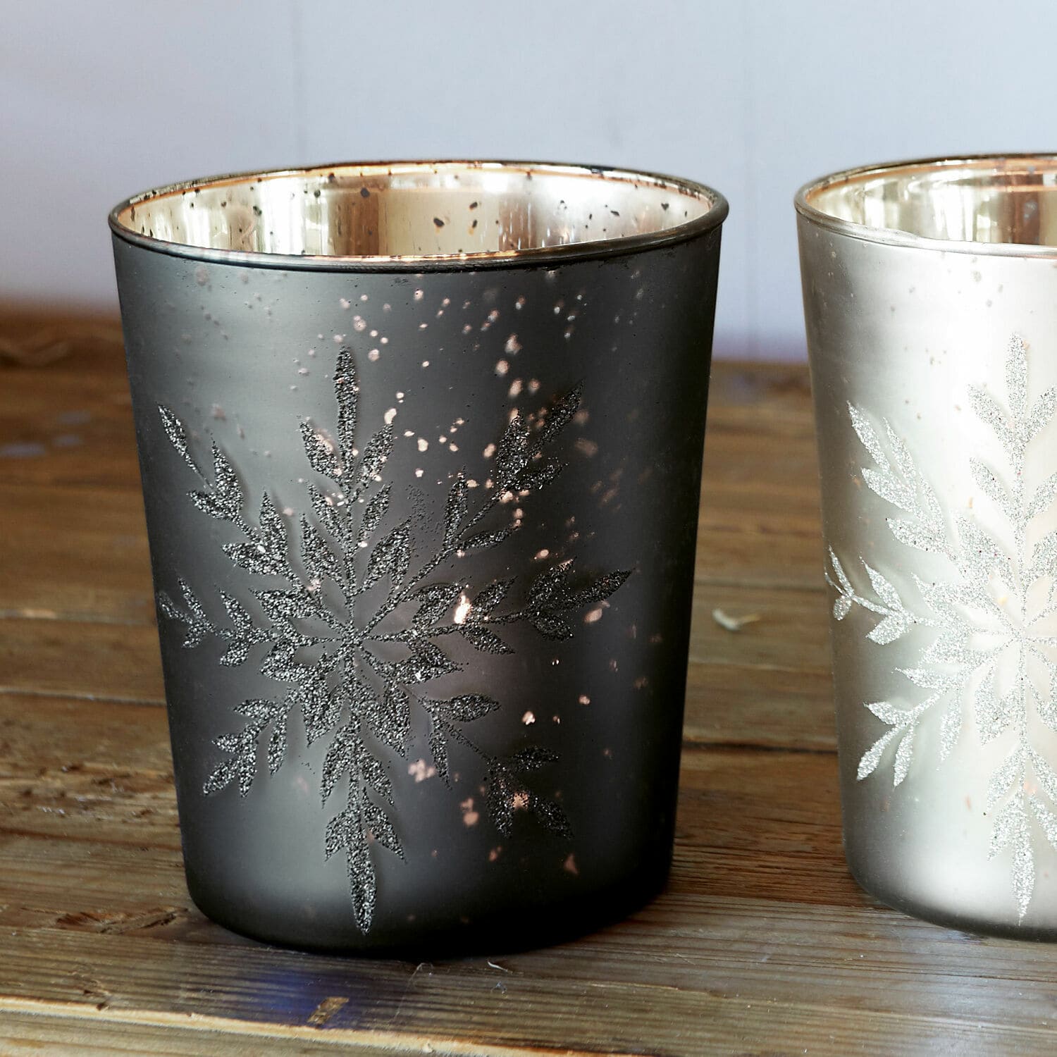 Set di 3 portacandele Snowflakes