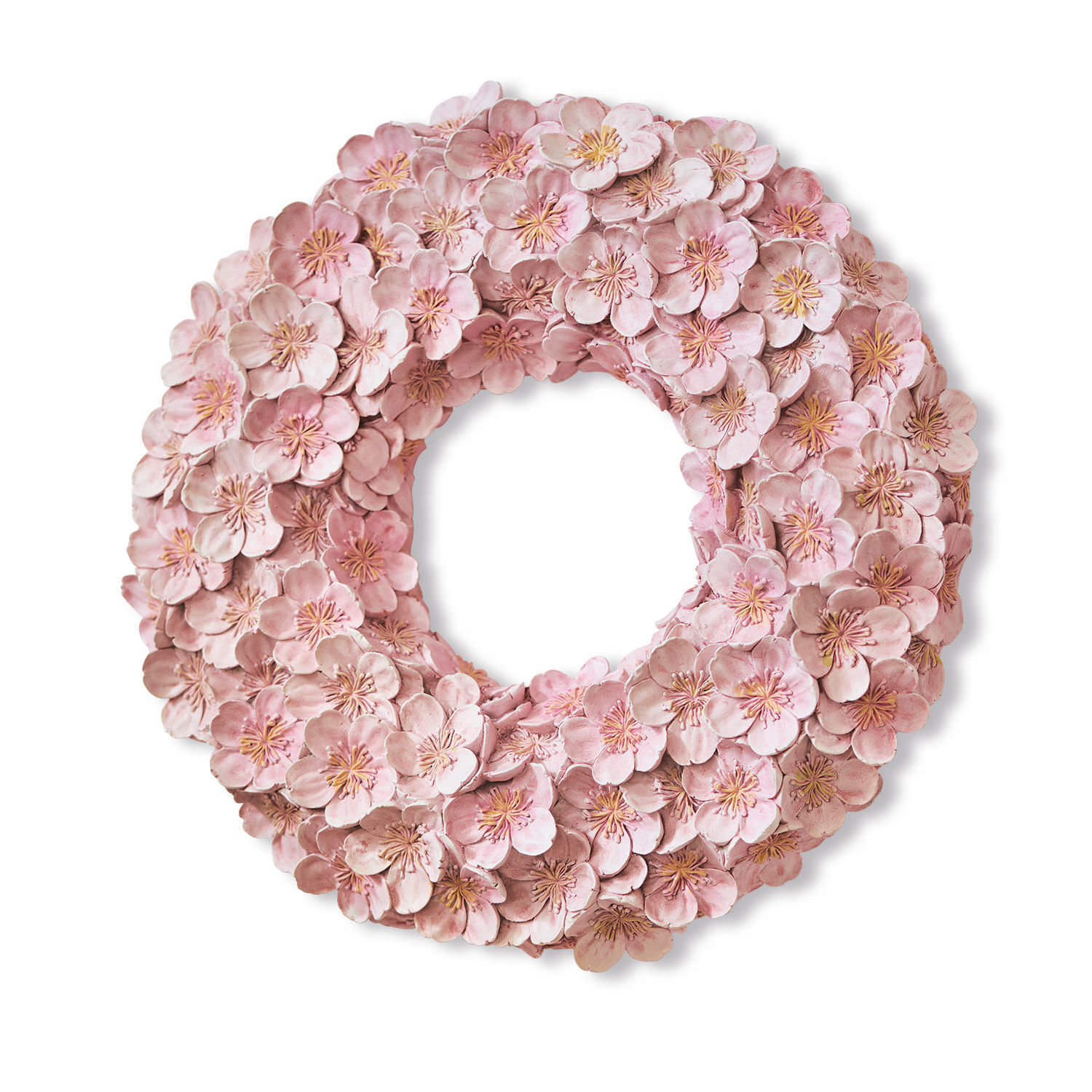 Ghirlanda Garlan Corona decorativa con fiori rosa in tessuto, ideale per decorazioni primaverili in casa