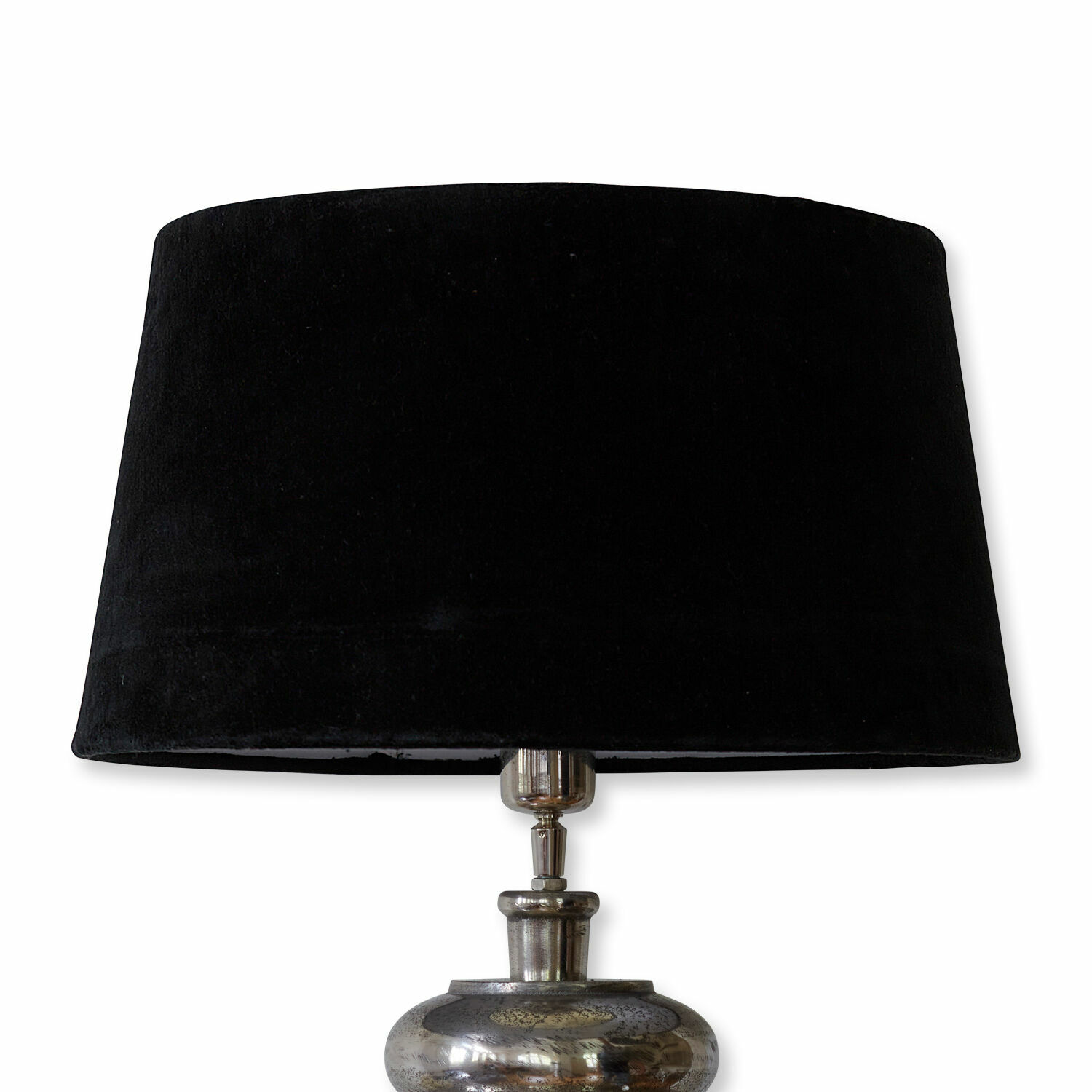 nero vellutato Paralume Boffas in velluto nero con base metallica, lampada decorativa elegante per soggiorno