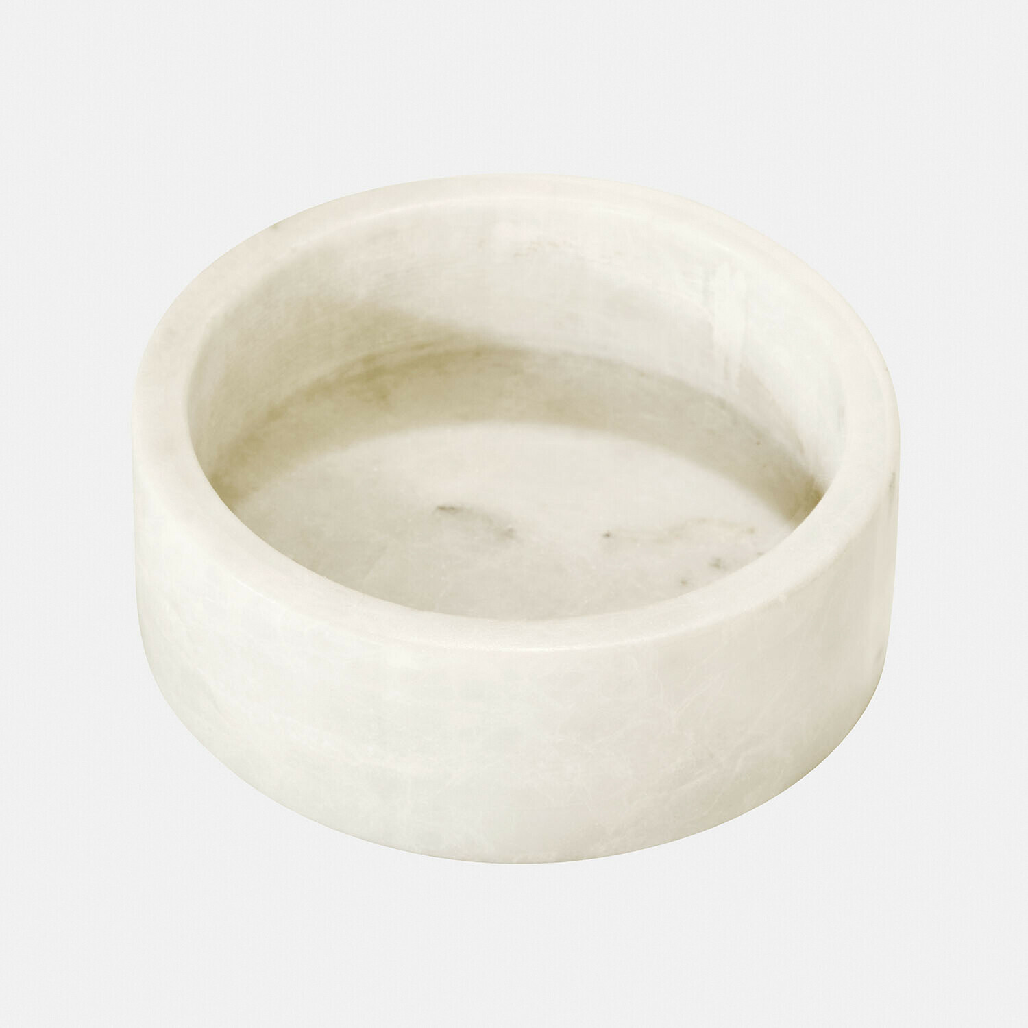 Ciotola Célomiane Ciotola rotonda in marmo bianco con superficie liscia, accessorio elegante per interni