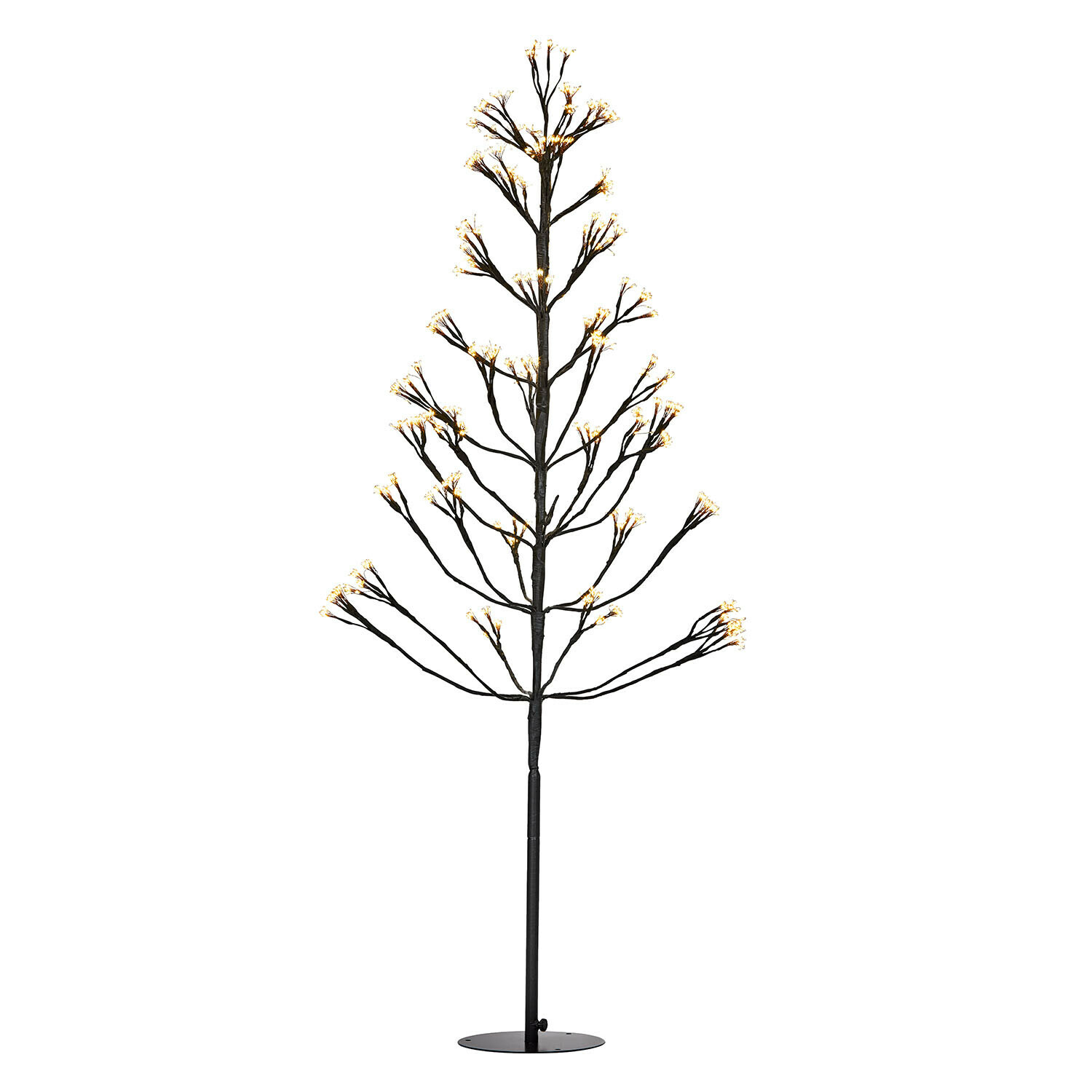 Albero a LED Brúnvek Albero decorativo LED in metallo nero con luce bianca calda, lampada moderna per decorazione