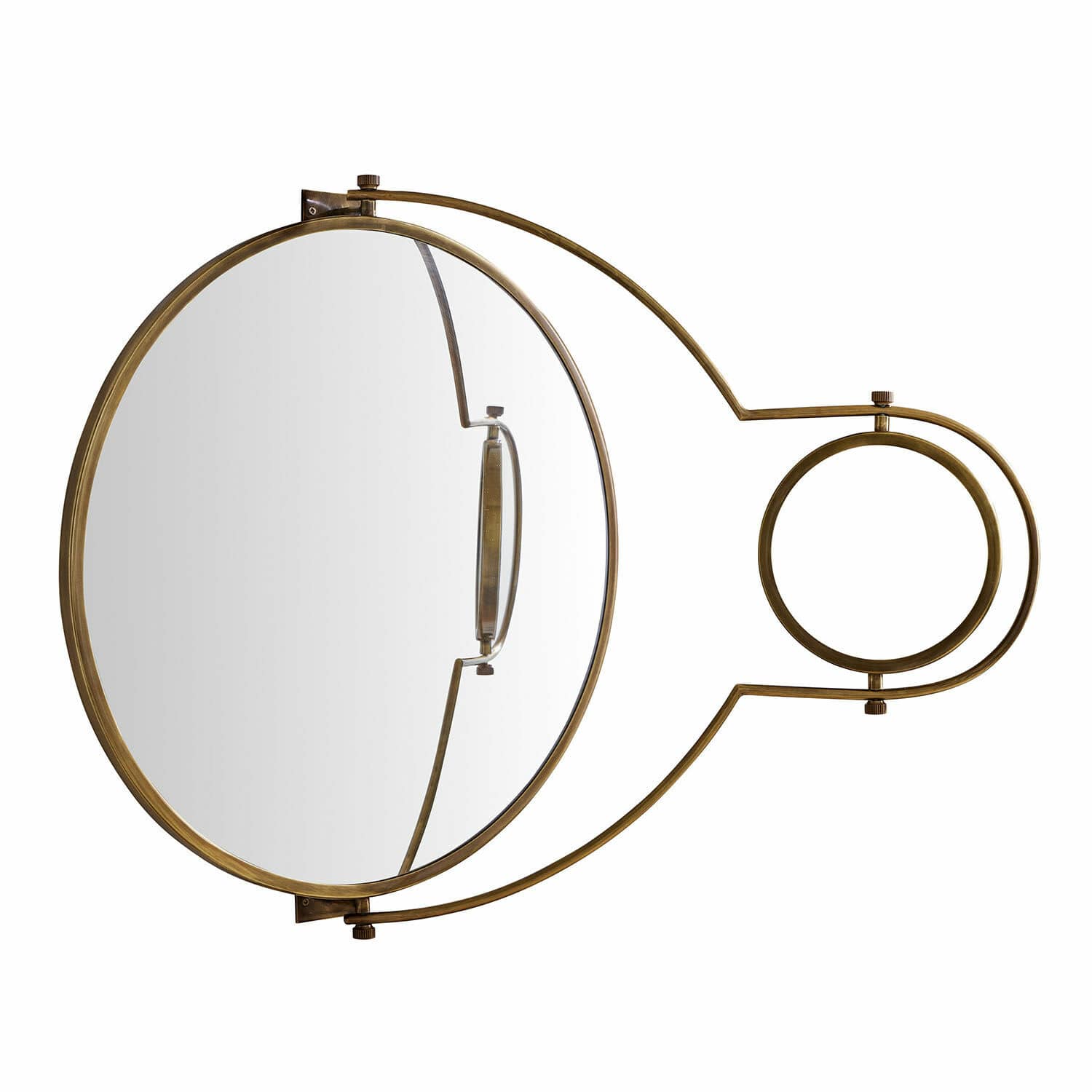 Specchio Dornleigh Specchio da parete rotondo in ottone color oro antico, design moderno per decorazioni d'interni