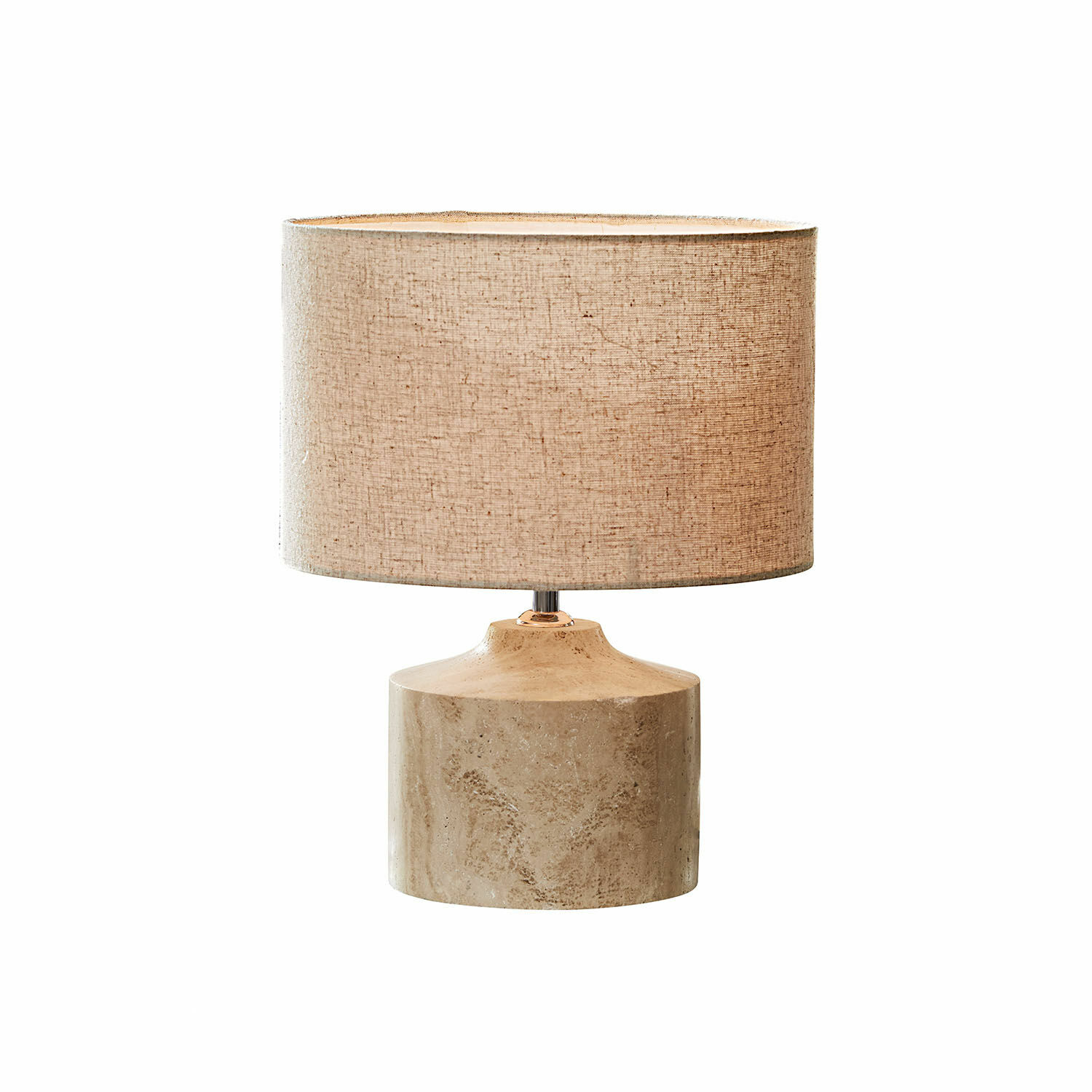 Lampada da tavolo Caleneuve Lampada da tavolo con paralume beige e base in marmo color naturale, illuminazione d'interni