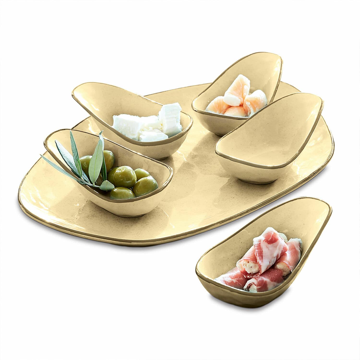 Set di 6 ciotoline su piatto Biarré