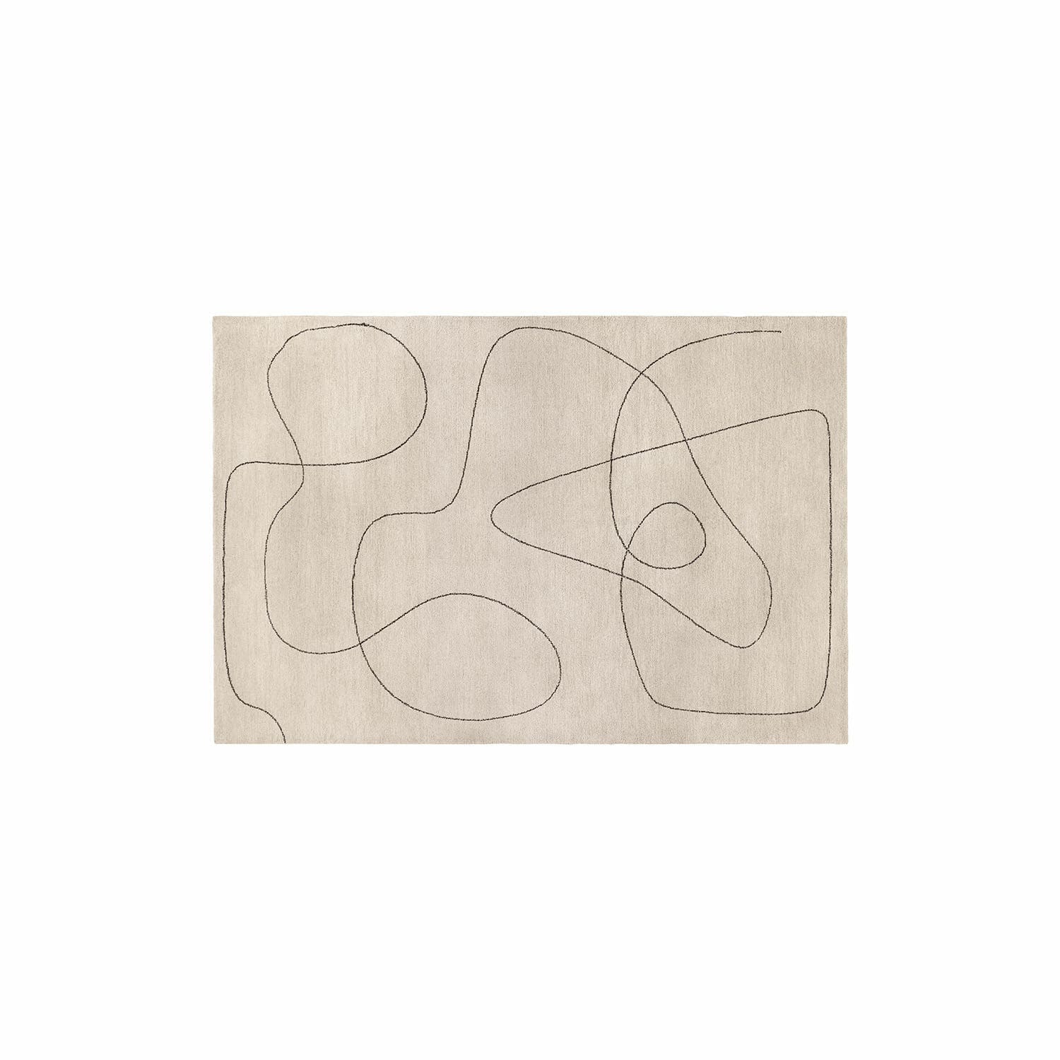 Tappeto Lavinois Tappeto beige con motivo astratto nero, materiale morbido, design moderno per soggiorno