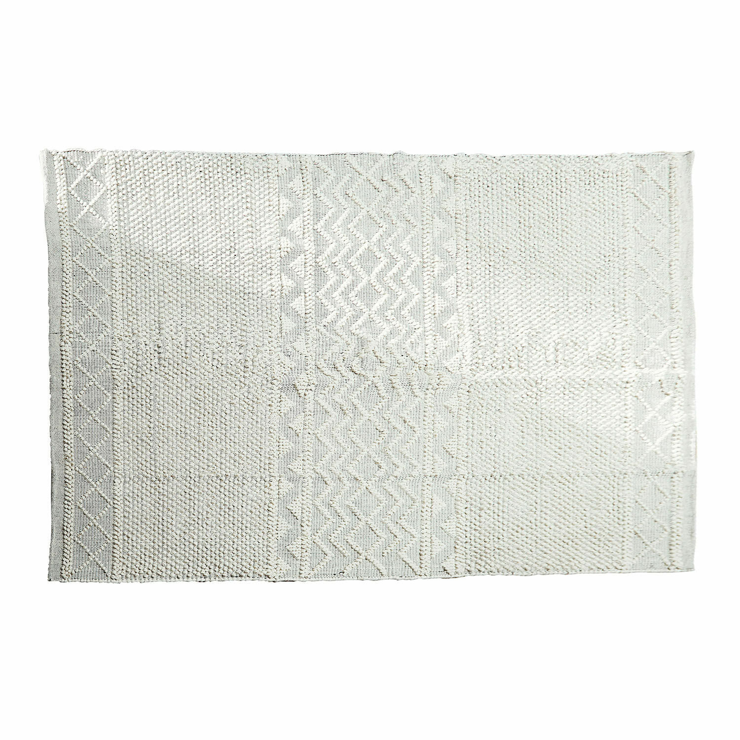 Tappeto Hadir Tappeto in cotone bianco con motivo geometrico, morbido e decorativo per interni