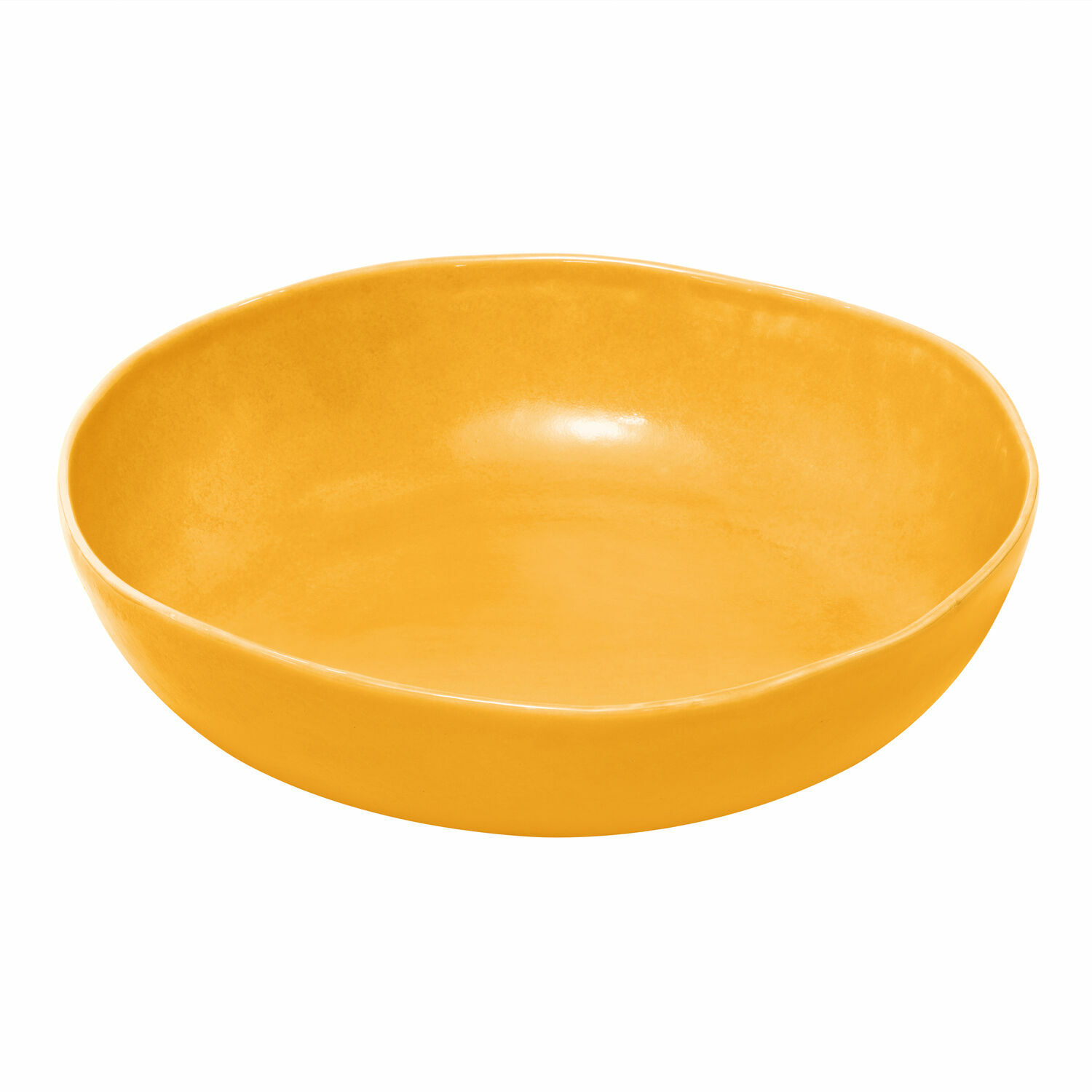 Ciotola Calvi Ciotola in ceramica gialla dalla forma irregolare per servire, utensile da cucina moderno