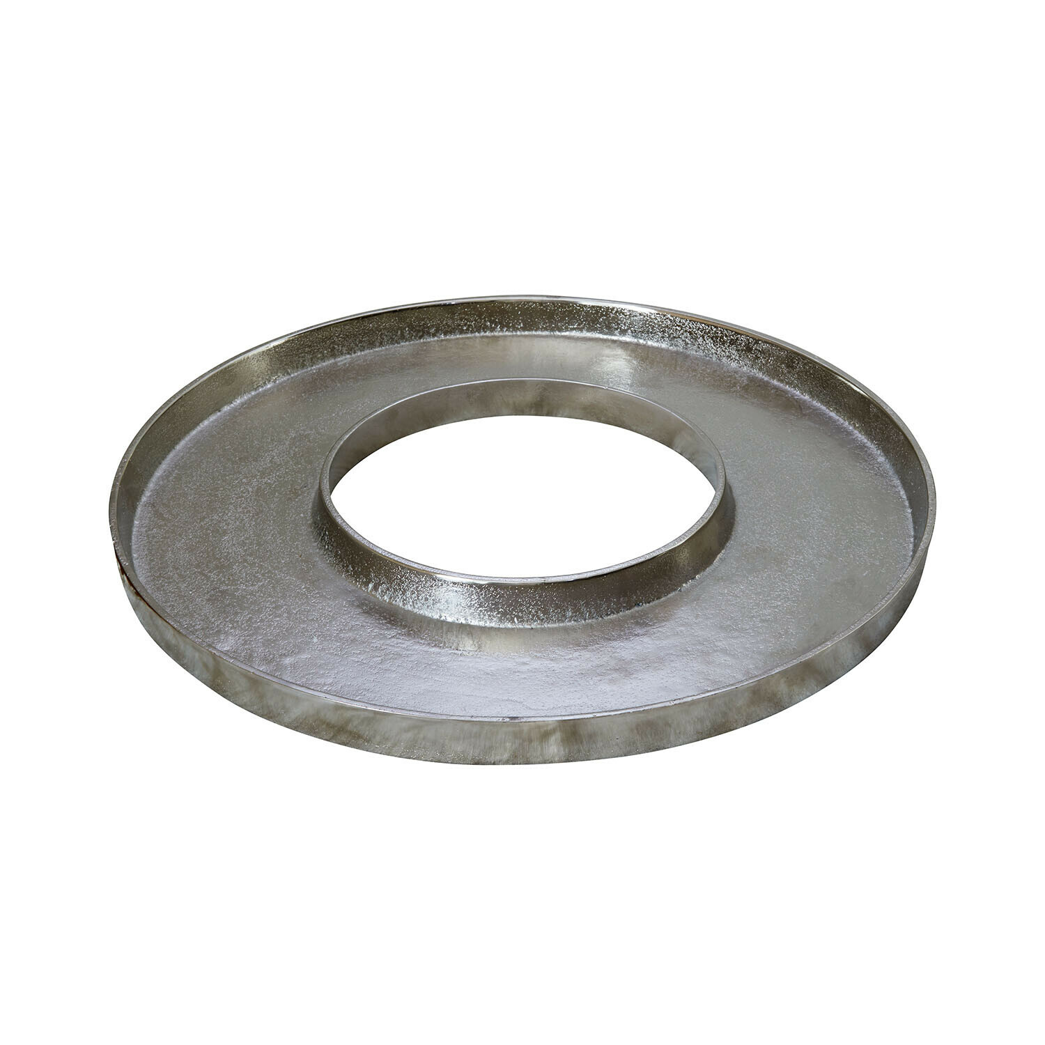 Vassoio per candele Velarosas Vassoio decorativo in metallo argentato con foro rotondo, design moderno per interni