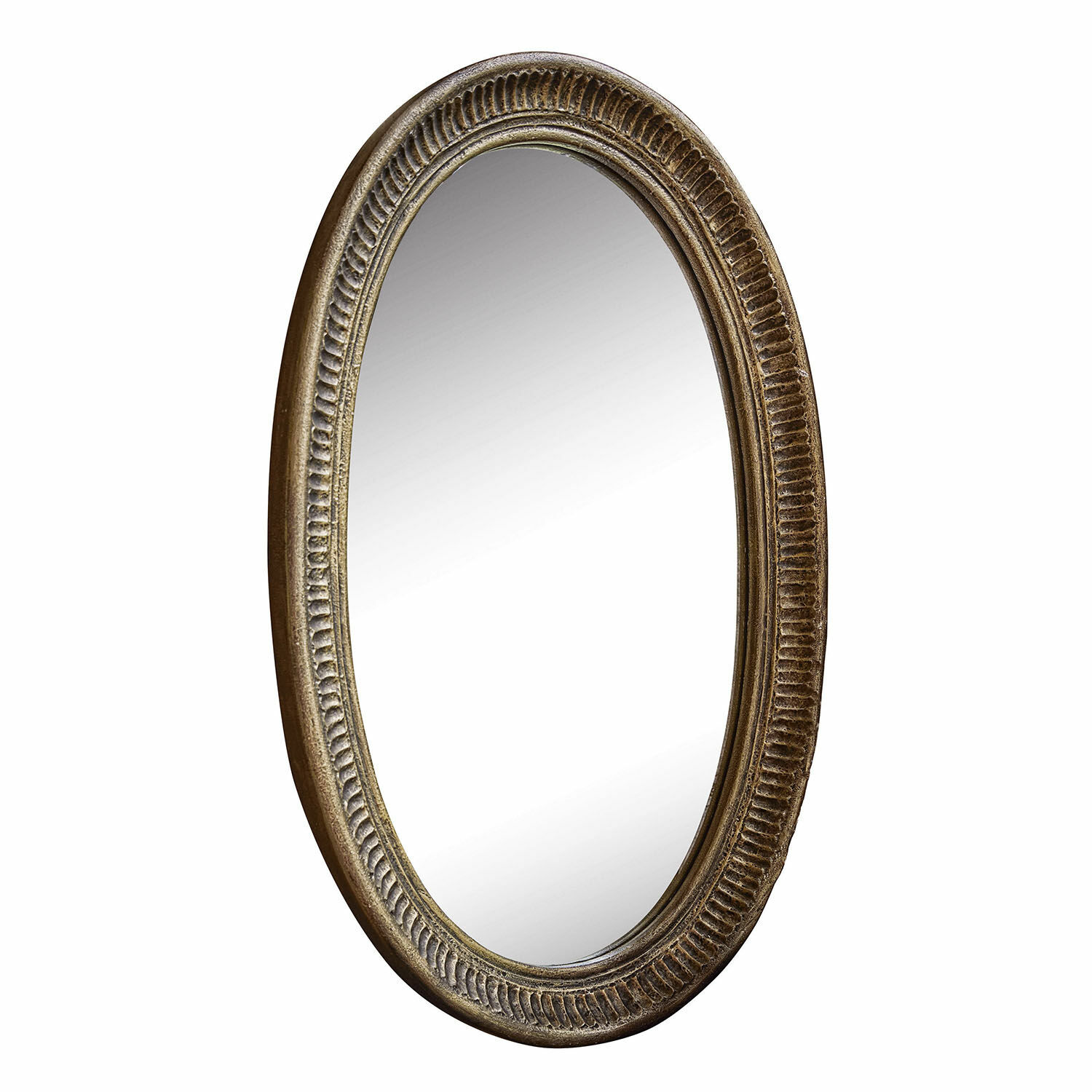 Specchio Boissiére Specchio ovale con cornice decorativa color oro antico per arredamento d'interni