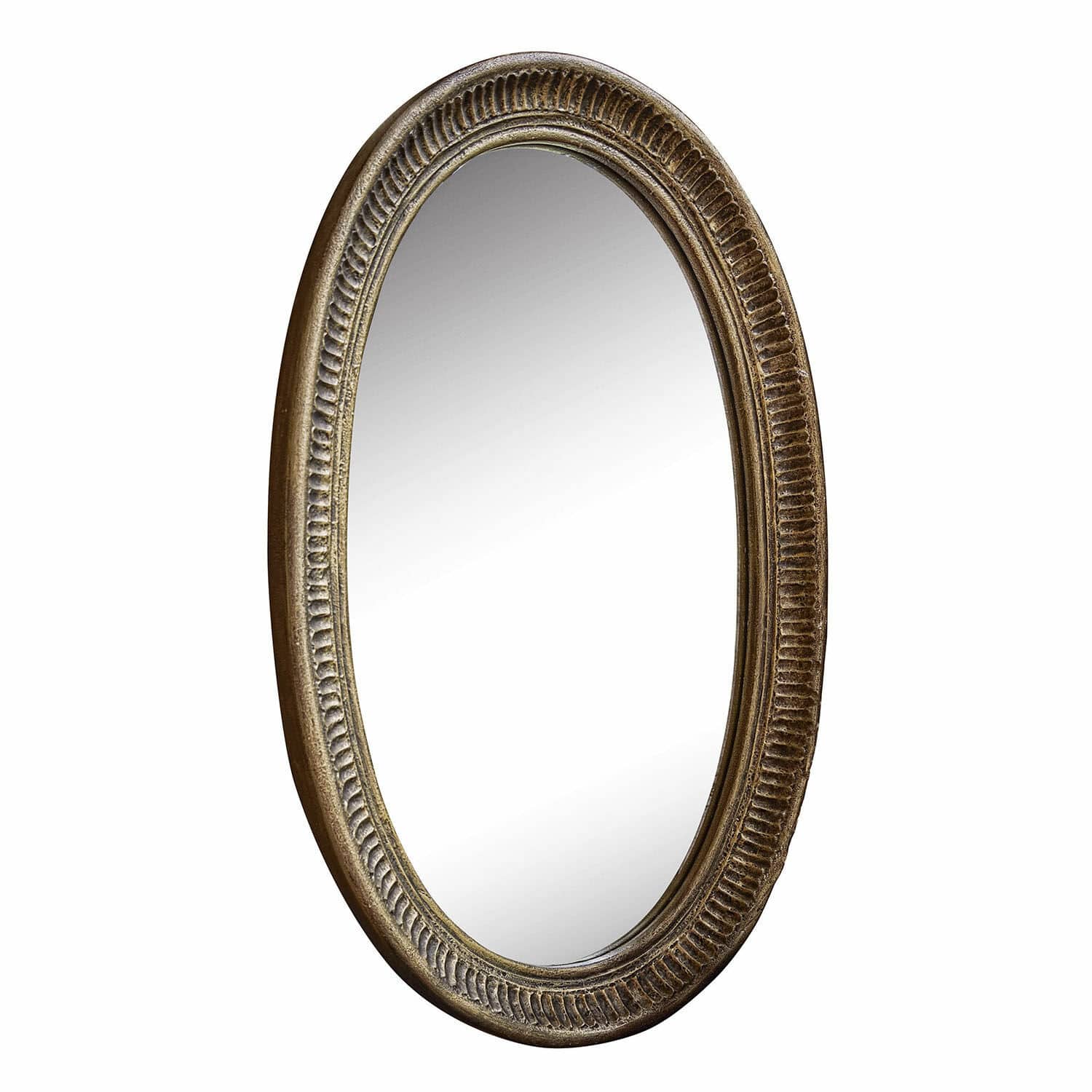 Specchio Boissiére Specchio ovale con cornice decorativa color oro antico per arredamento d'interni