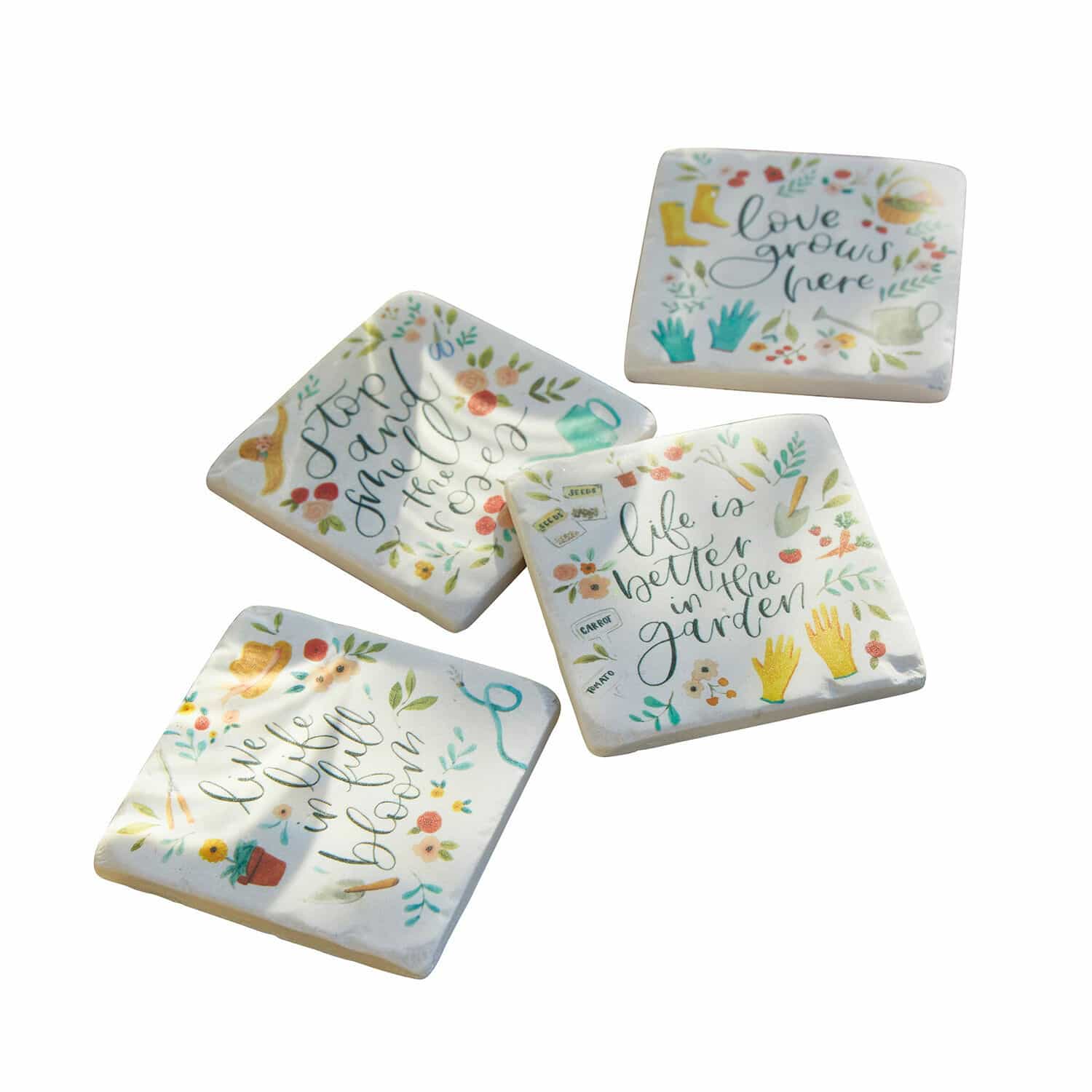 Set di 4 sottobicchieri Happy