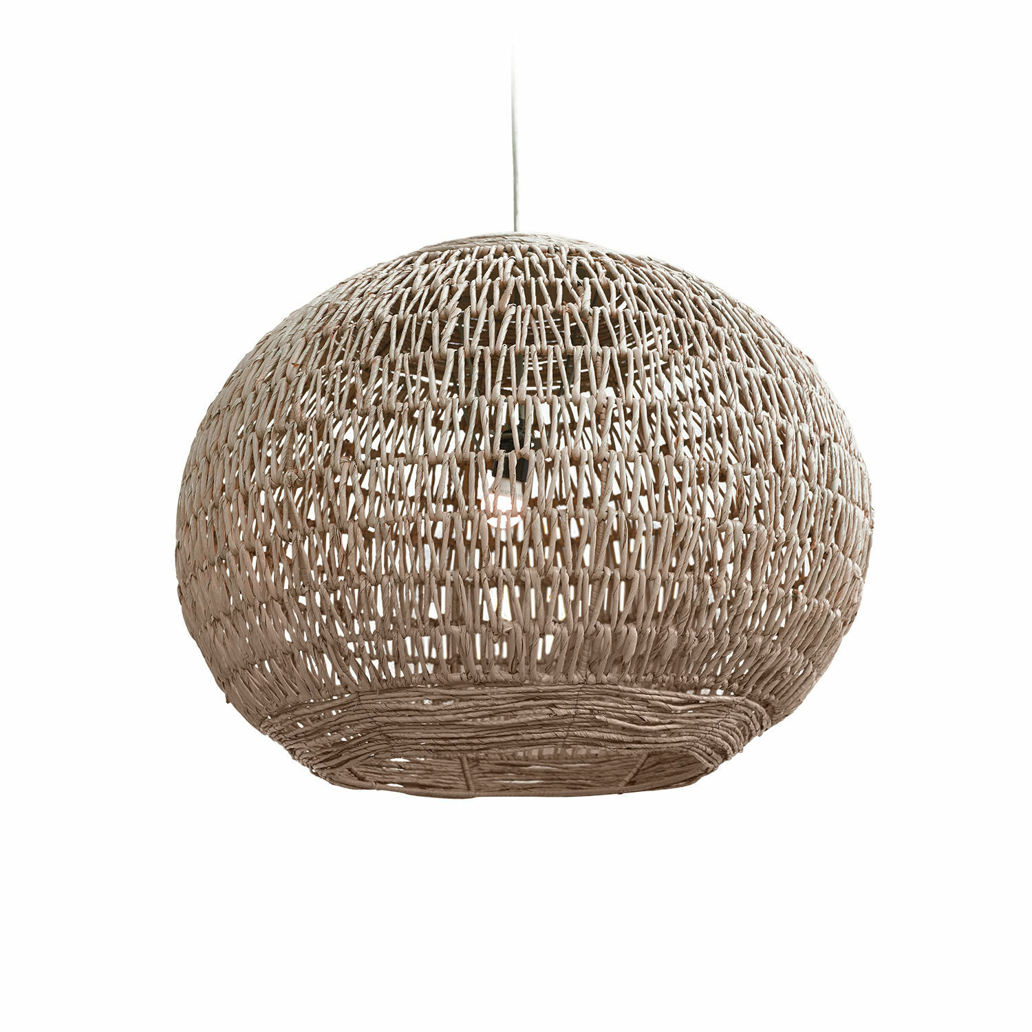 Paralume Fexilor Lampada a sospensione in rattan intrecciato colore naturale, lampada decorativa per soggiorno