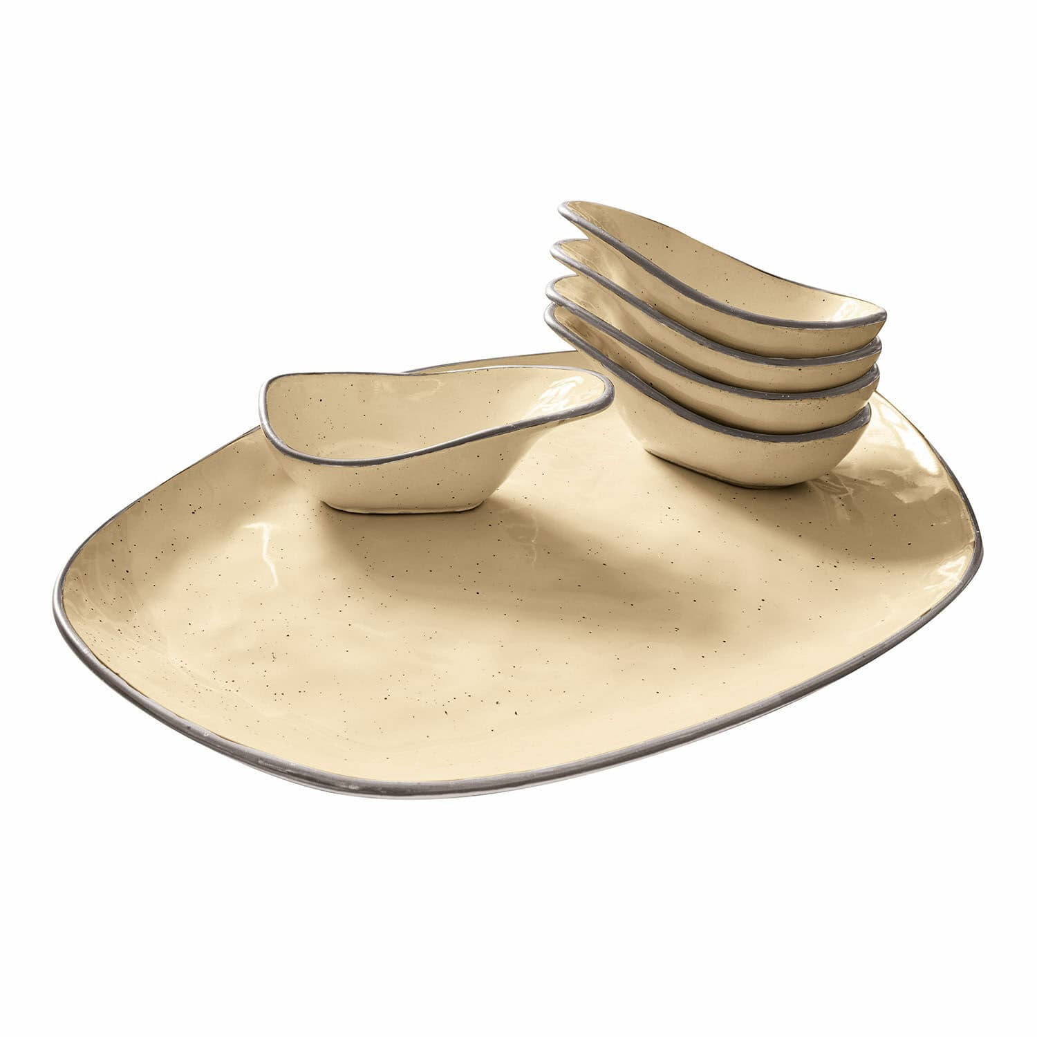 Set di 6 ciotoline su piatto Biarré