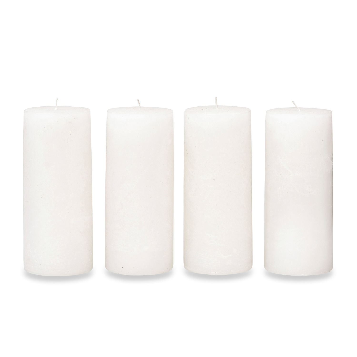 Set di 4 candele Homel Set di quattro candele cilindriche bianche in cera per decorazione e illuminazione d'interni