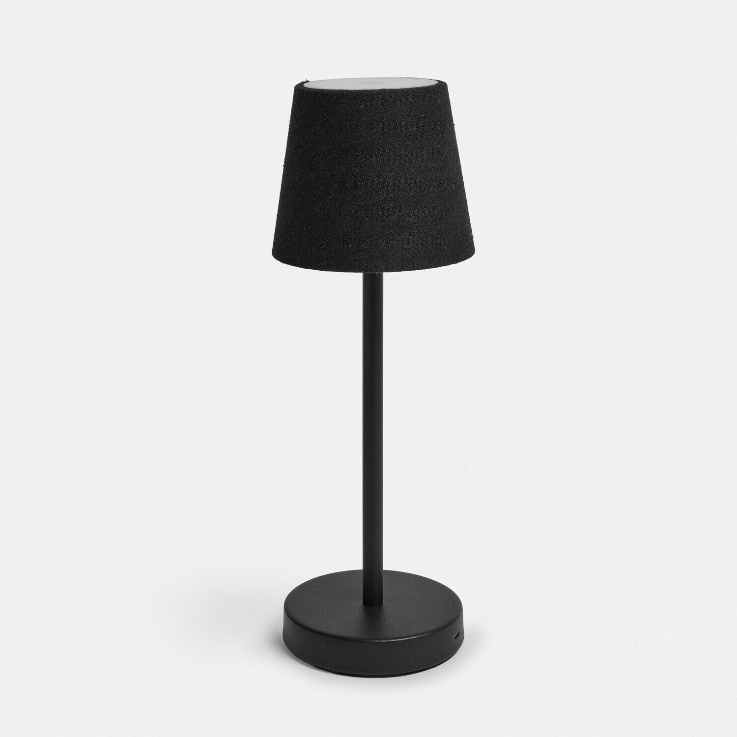 Lampada da tavolo ricaricabile Sylvainie Lampada da tavolo nera moderna con base in metallo e paralume in tessuto per illuminazione interna