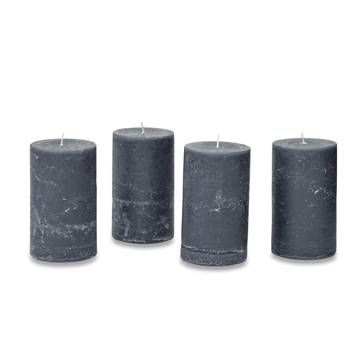 antracite Set di 4 candele Braga in cera naturale colore antracite per decorazione casa