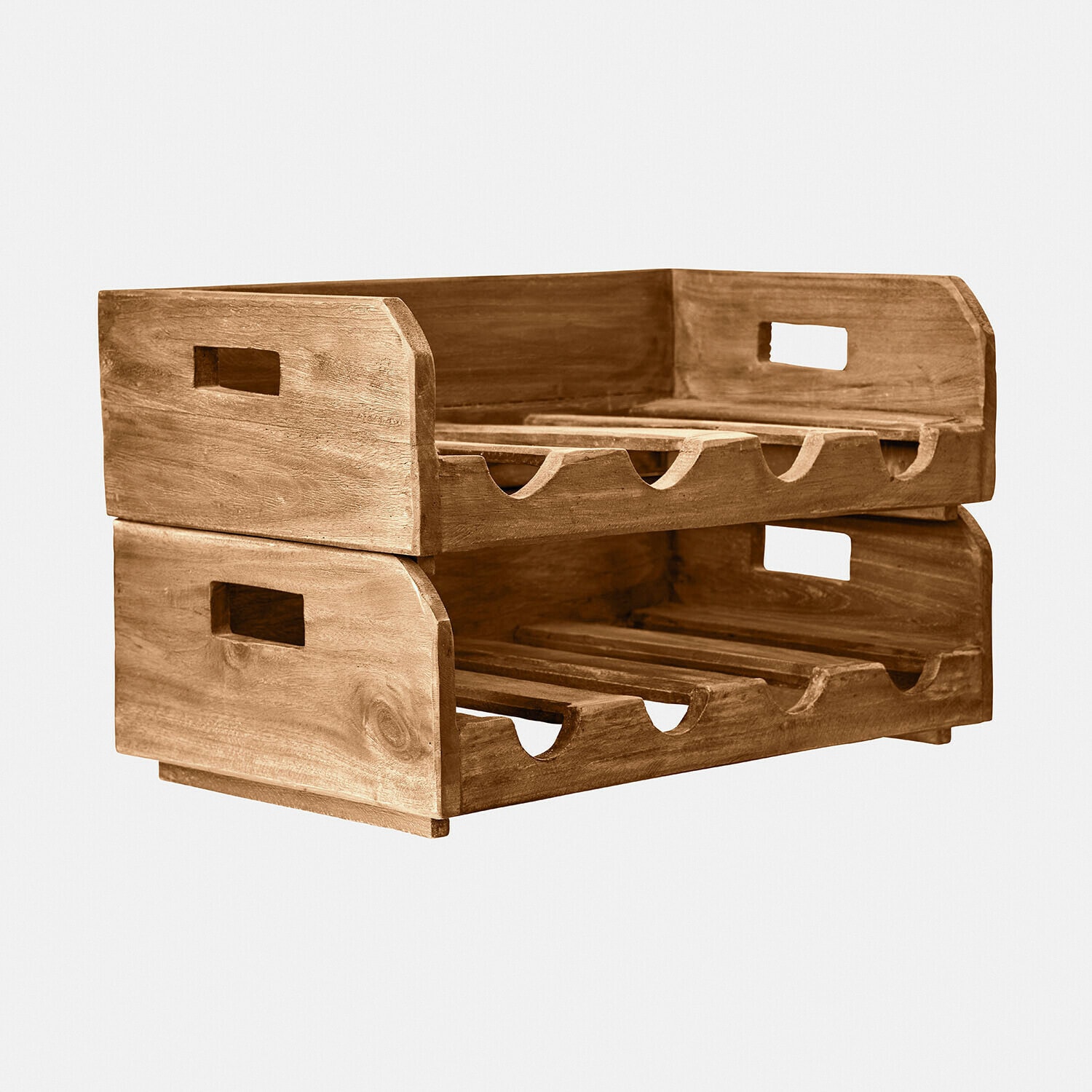 Coppia di portabottiglie Crestwooden