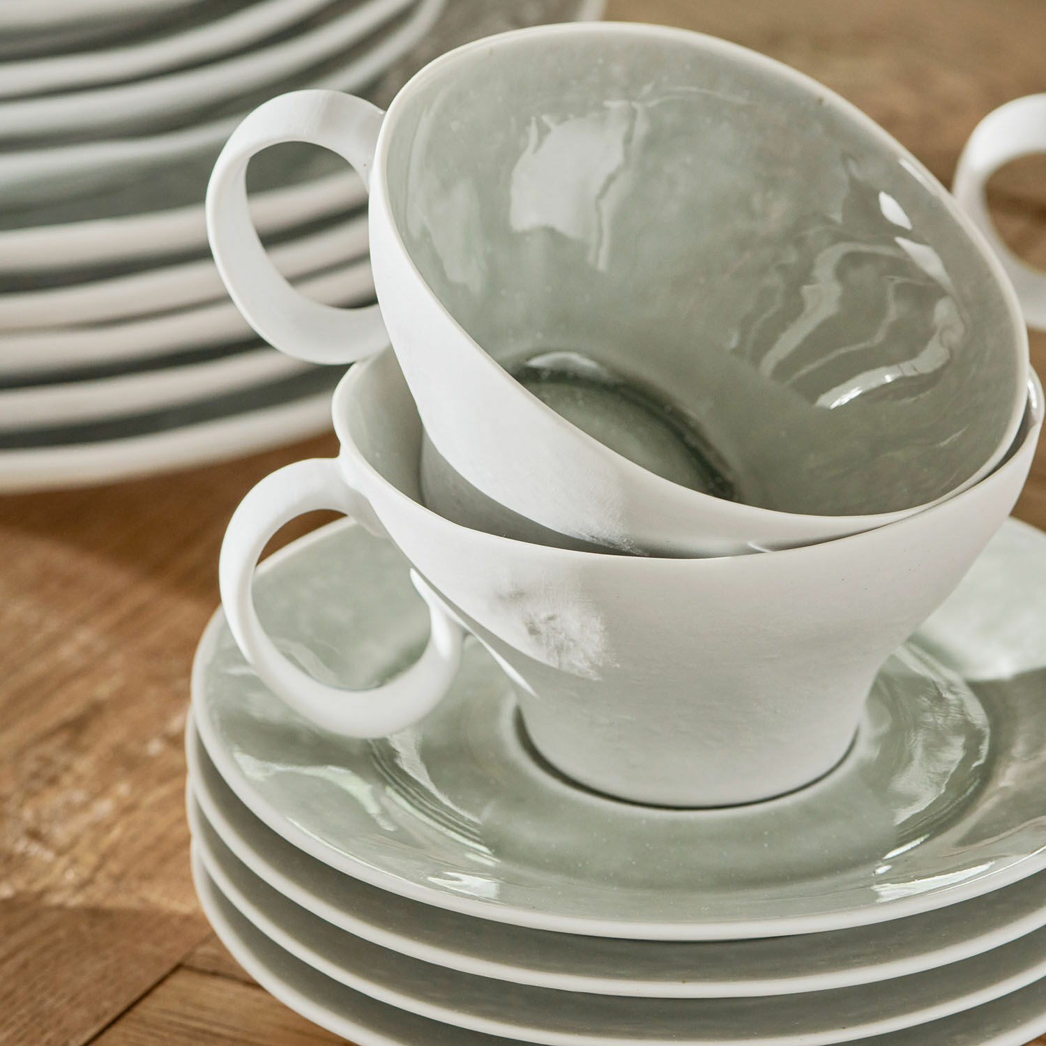 Set di 6 tazze con piattino Braganza