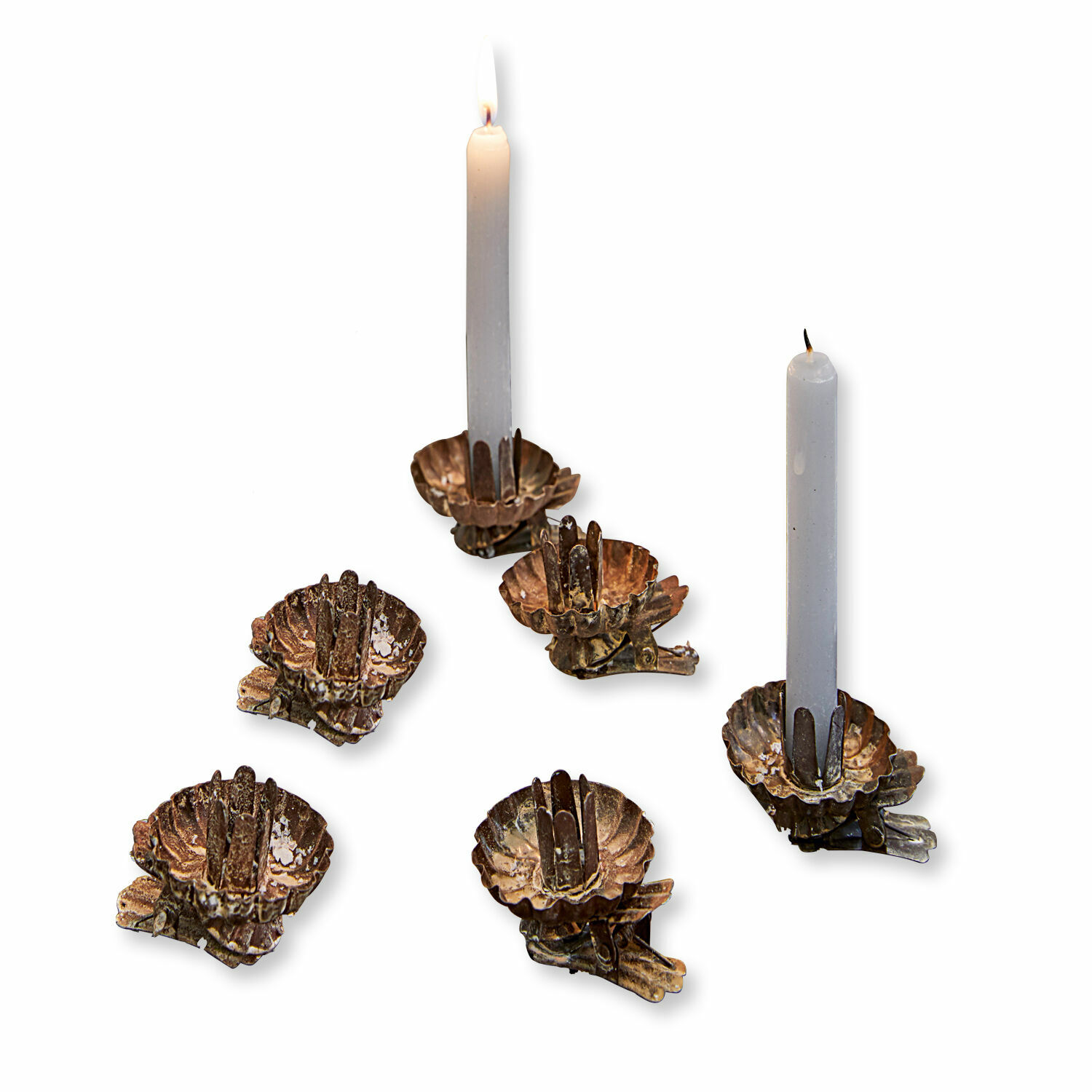 Set di 6 portacandele Hermel Set di clip in metallo color rame per candele, decorazione da tavolo e interni