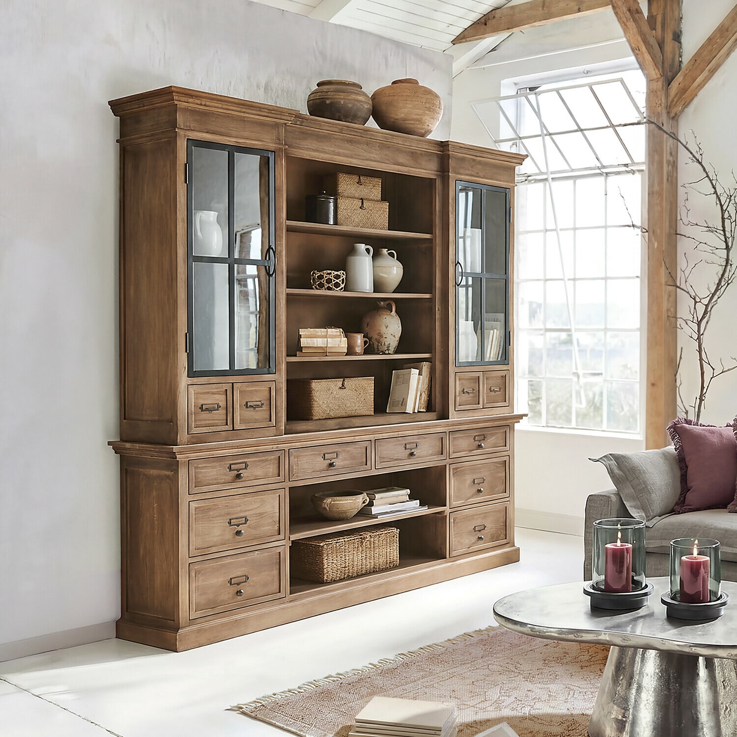Credenza con cristalliera Horsens