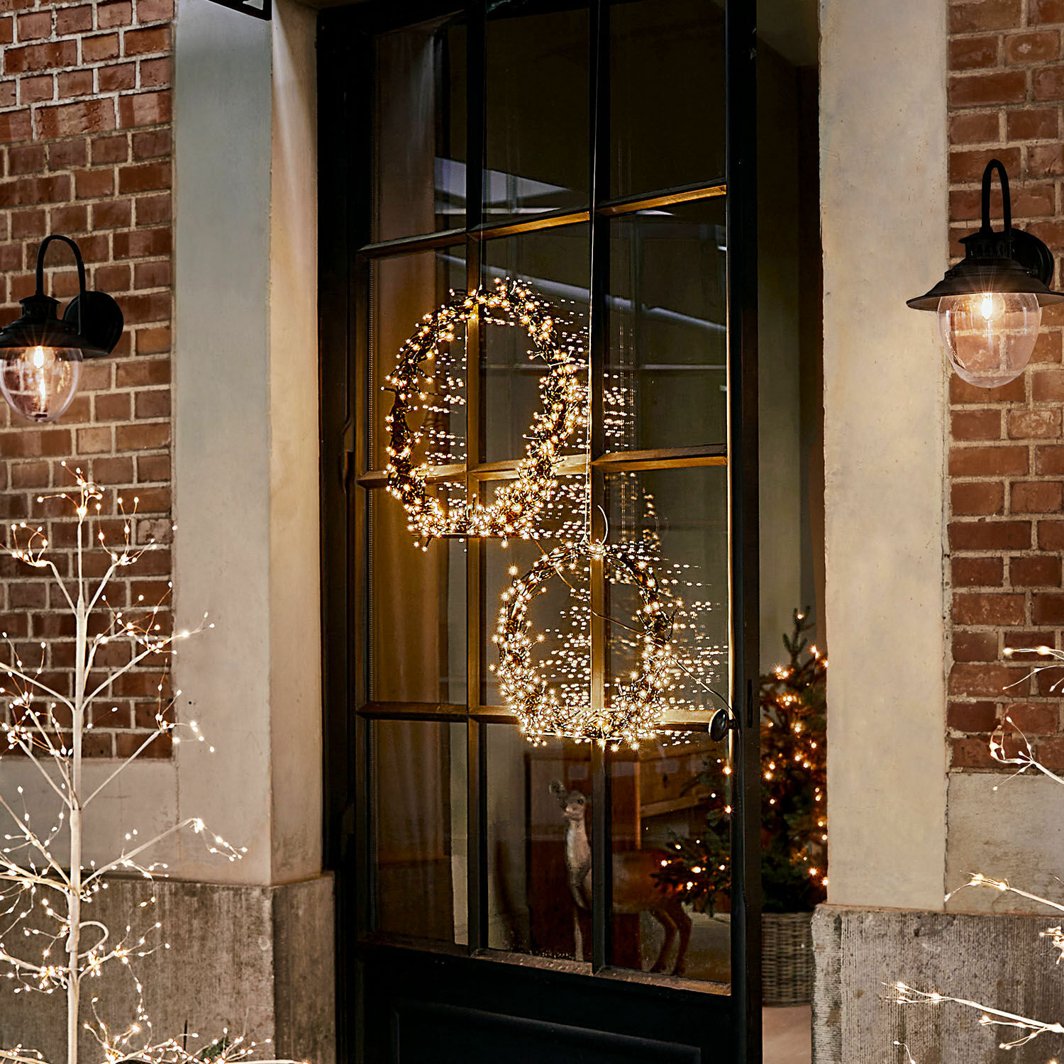 Coppia di ghirlande con luci a LED Nestier