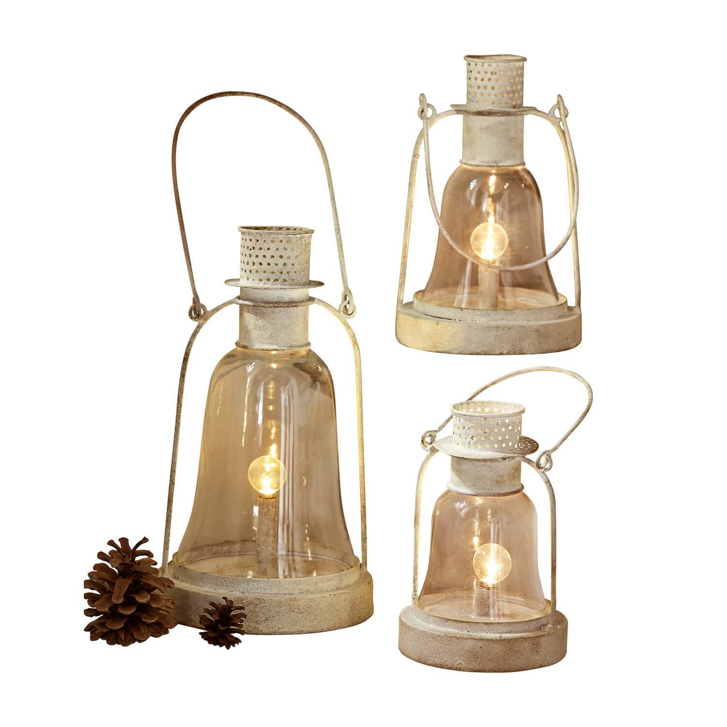 Set di 3 lanterne a LED Fitou