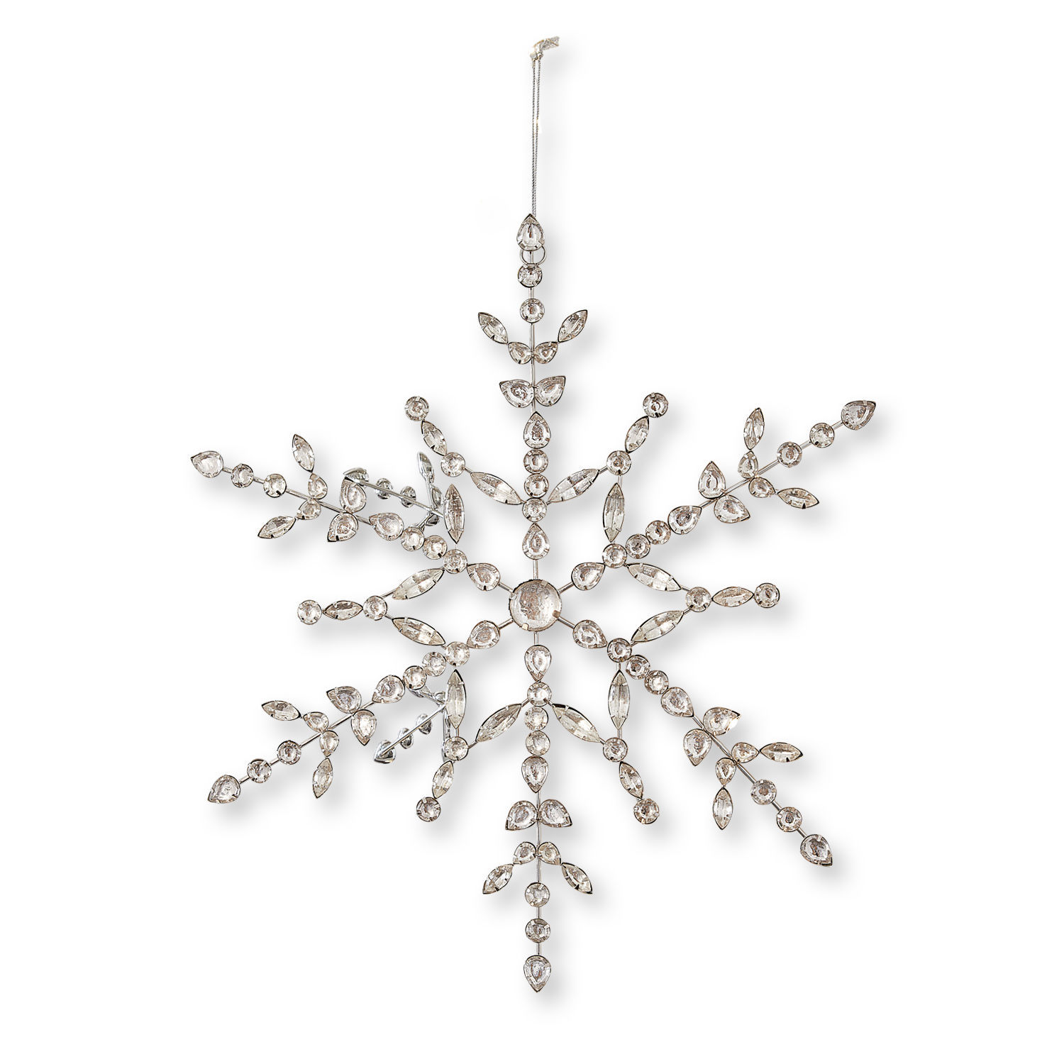 Decorazione da appendere Loella Decorazione natalizia a forma di fiocco di neve con cristalli trasparenti su struttura metallica