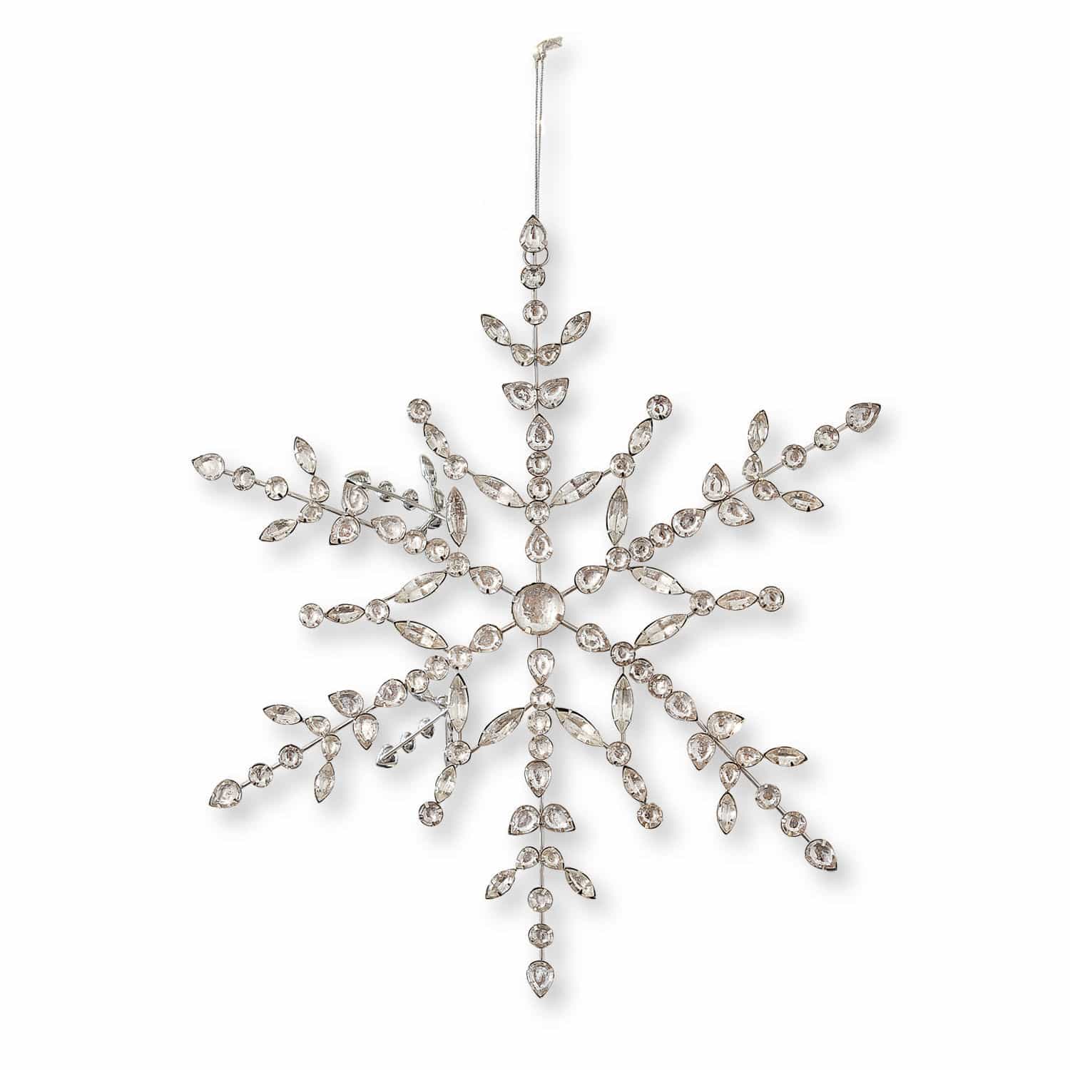Decorazione da appendere Loella Decorazione natalizia a forma di fiocco di neve con cristalli trasparenti su struttura metallica