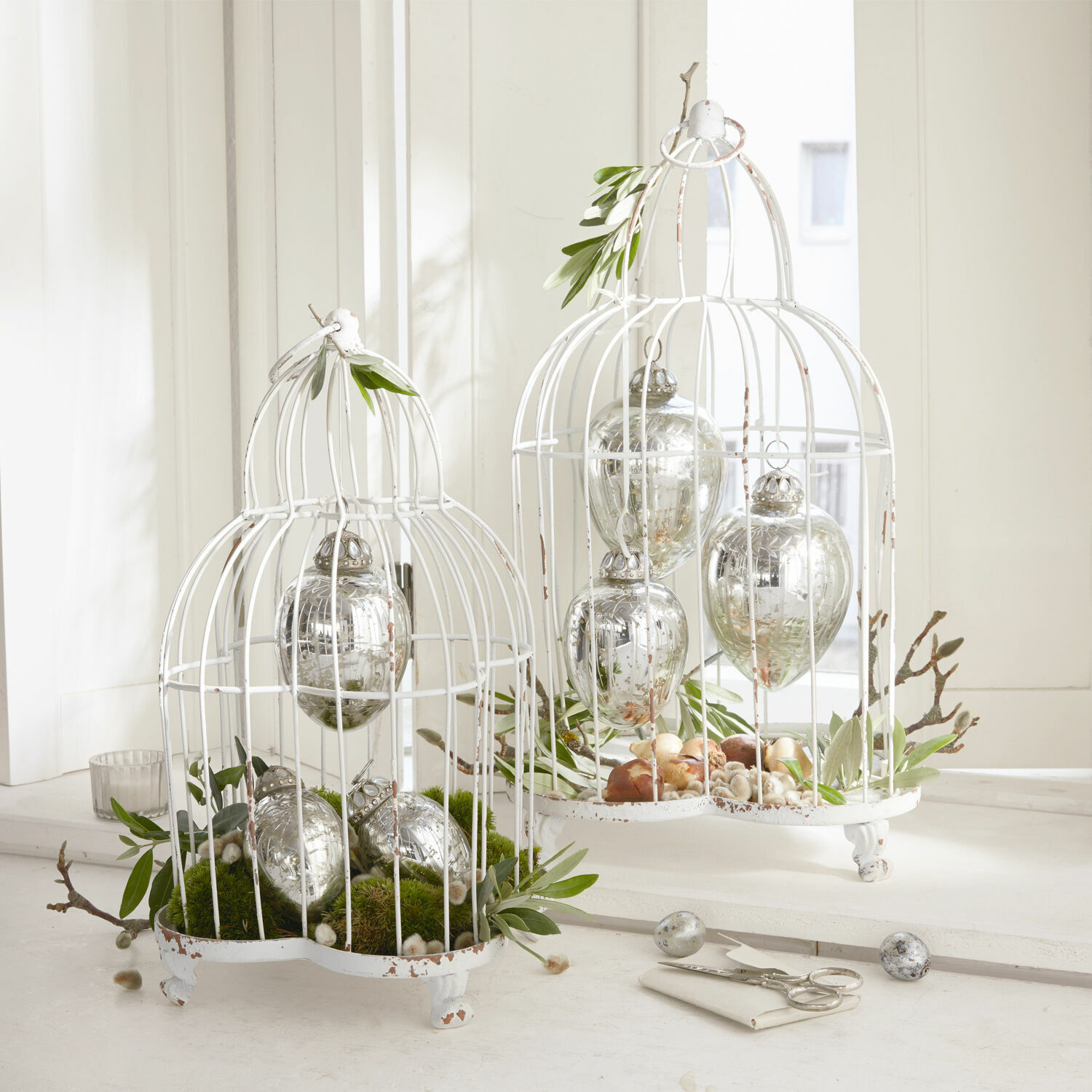 Coppia di gabbie decorative Oudenarde