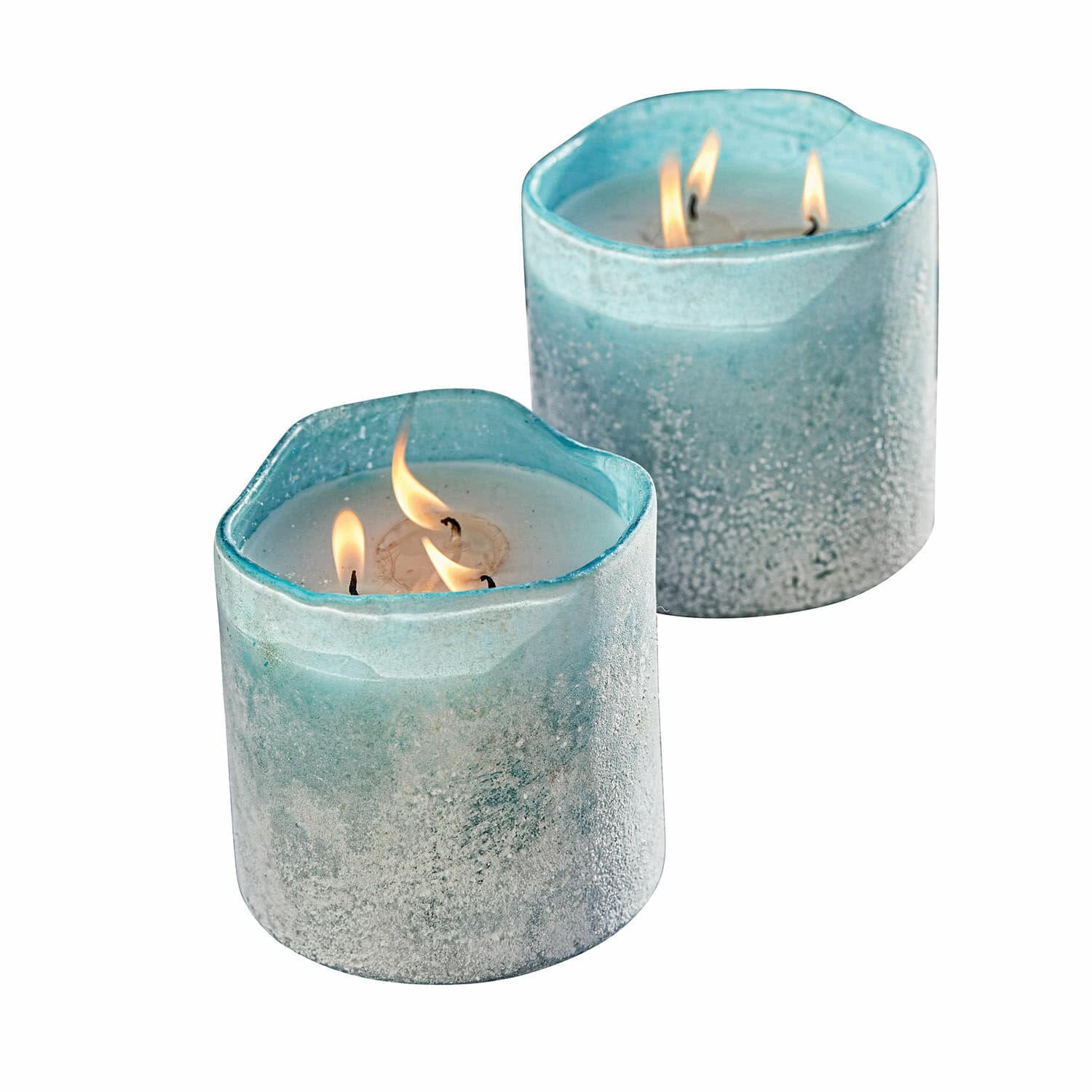 Coppia di portacandele con candele Caladia