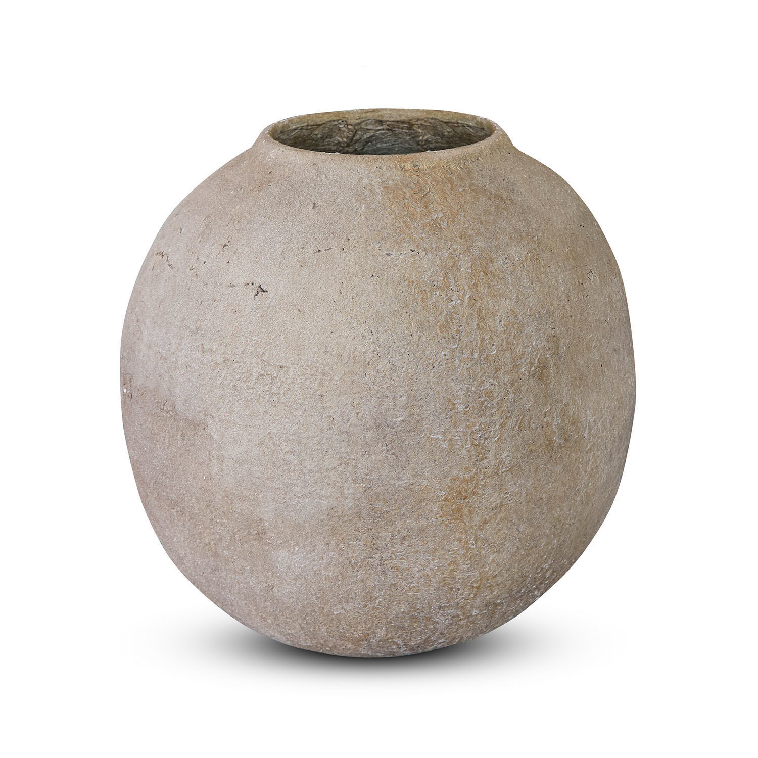 Vaso Samai Vaso rotondo in argilla naturale beige per decorazioni interne ed esterne