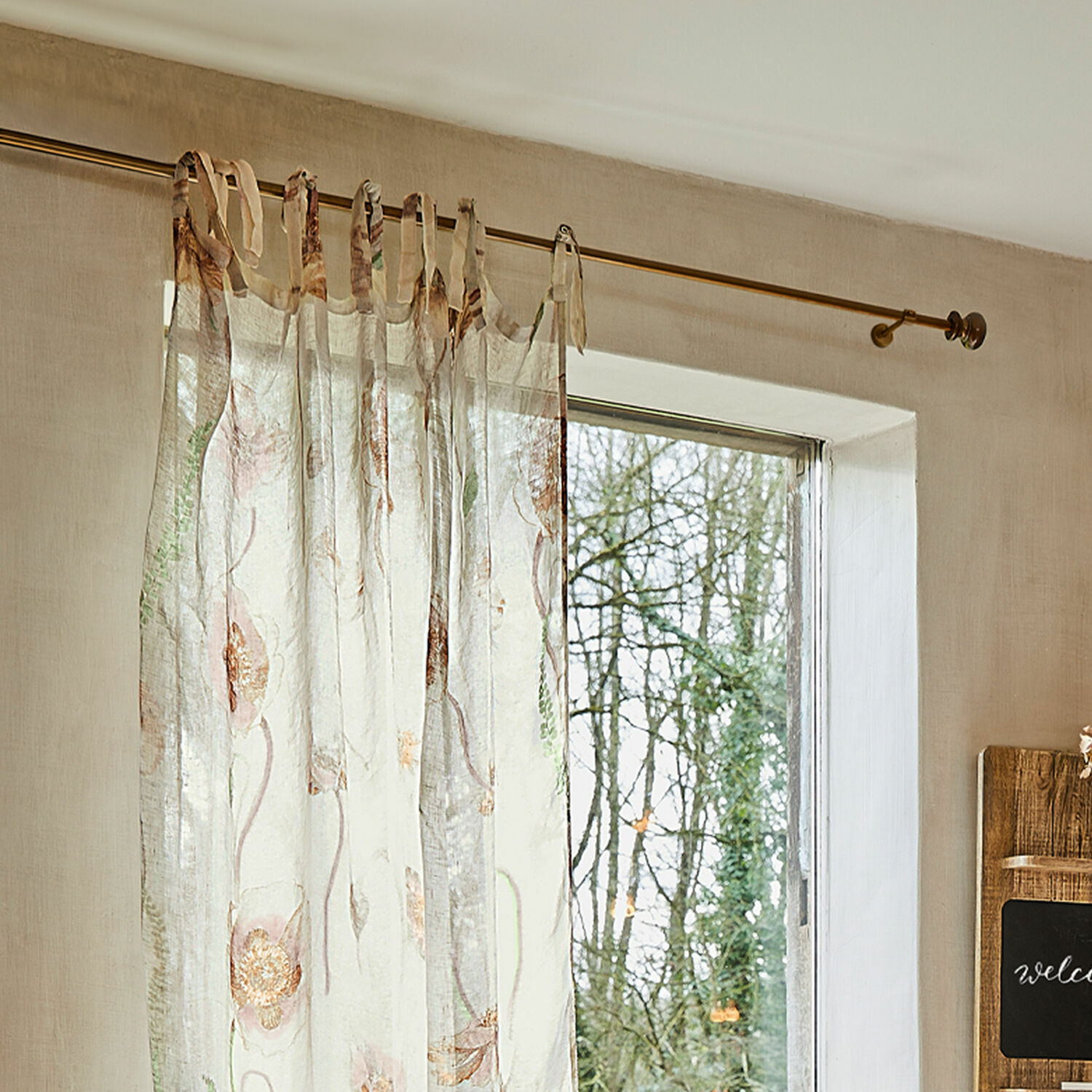 Bastone per tende Henderson, Design elegante, In acciaio inossidabile, Finitura opaco-brillante in ottone antico