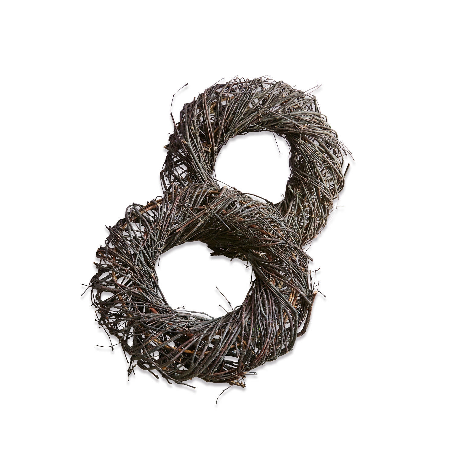Coppia di ghirlande Haervia Corona decorativa di rami naturali marroni, accessorio rustico per interni e giardini