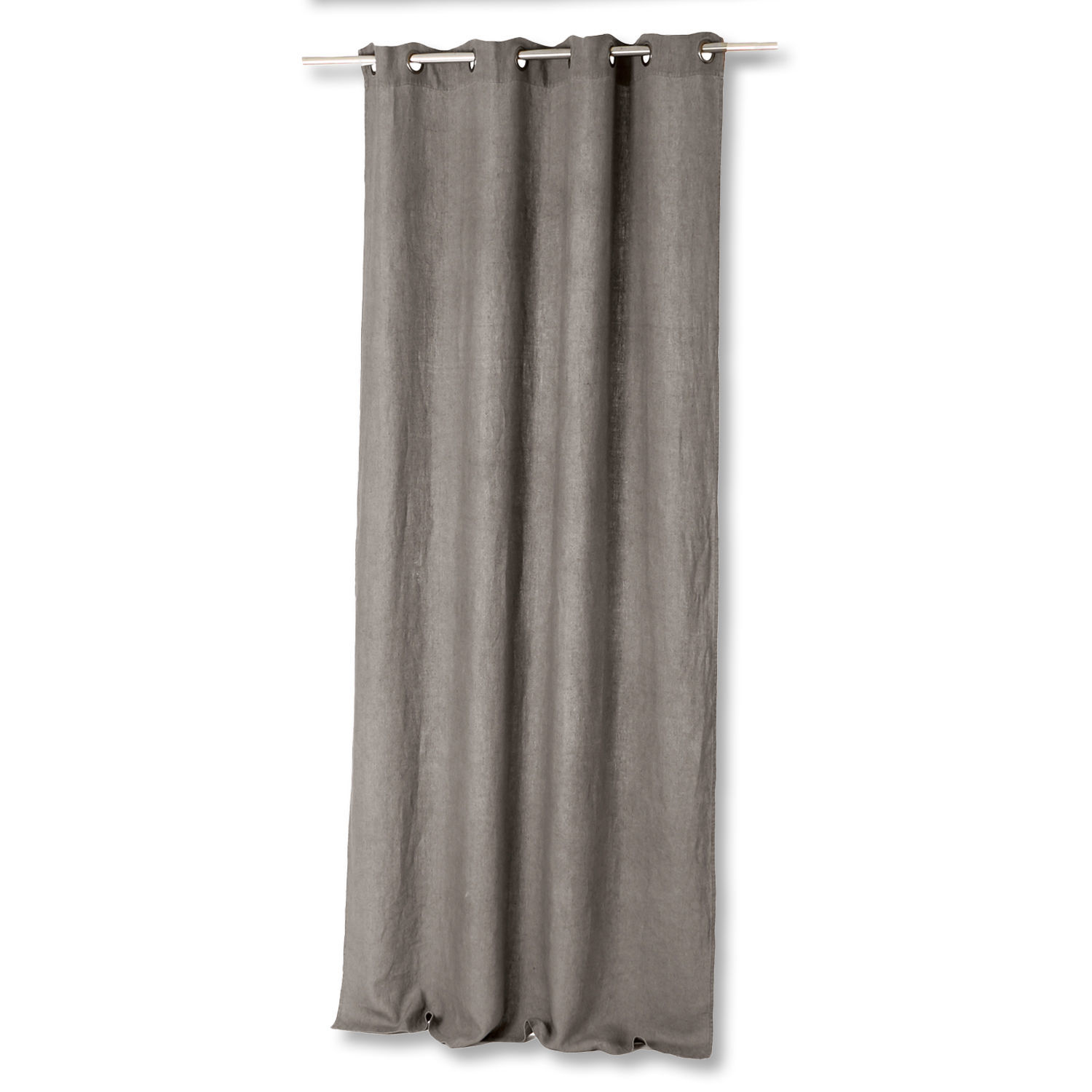grigio Tenda Salinas grigia in lino con occhielli metallici, decorazione elegante per finestre