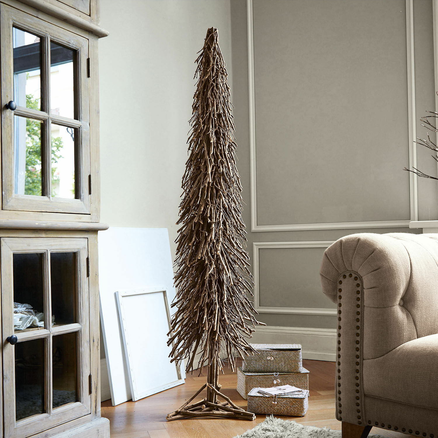 Albero decorativo Sullivan Albero decorativo in rami marroni naturali per interni, ornamento per soggiorno