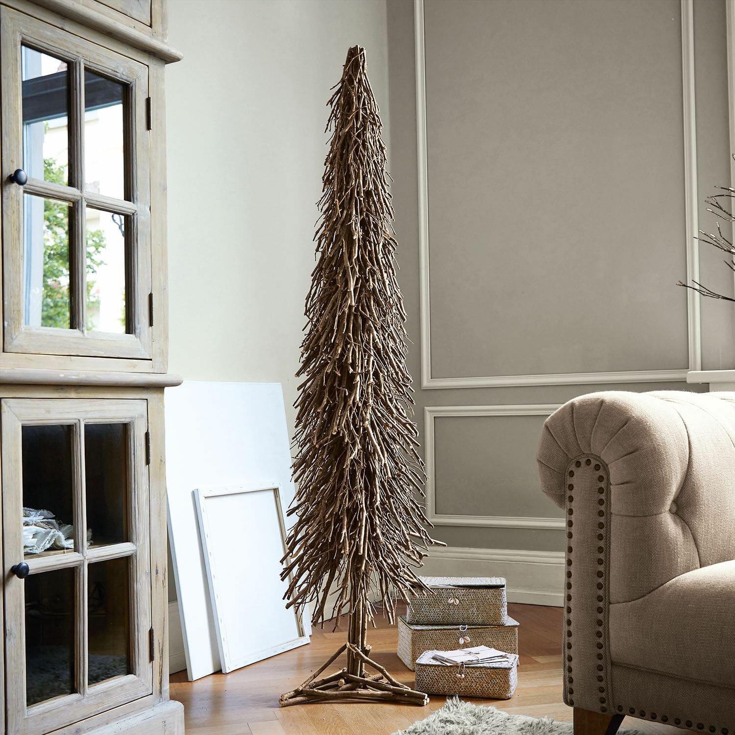 Albero decorativo Sullivan Albero decorativo in rami marroni naturali per interni, ornamento per soggiorno