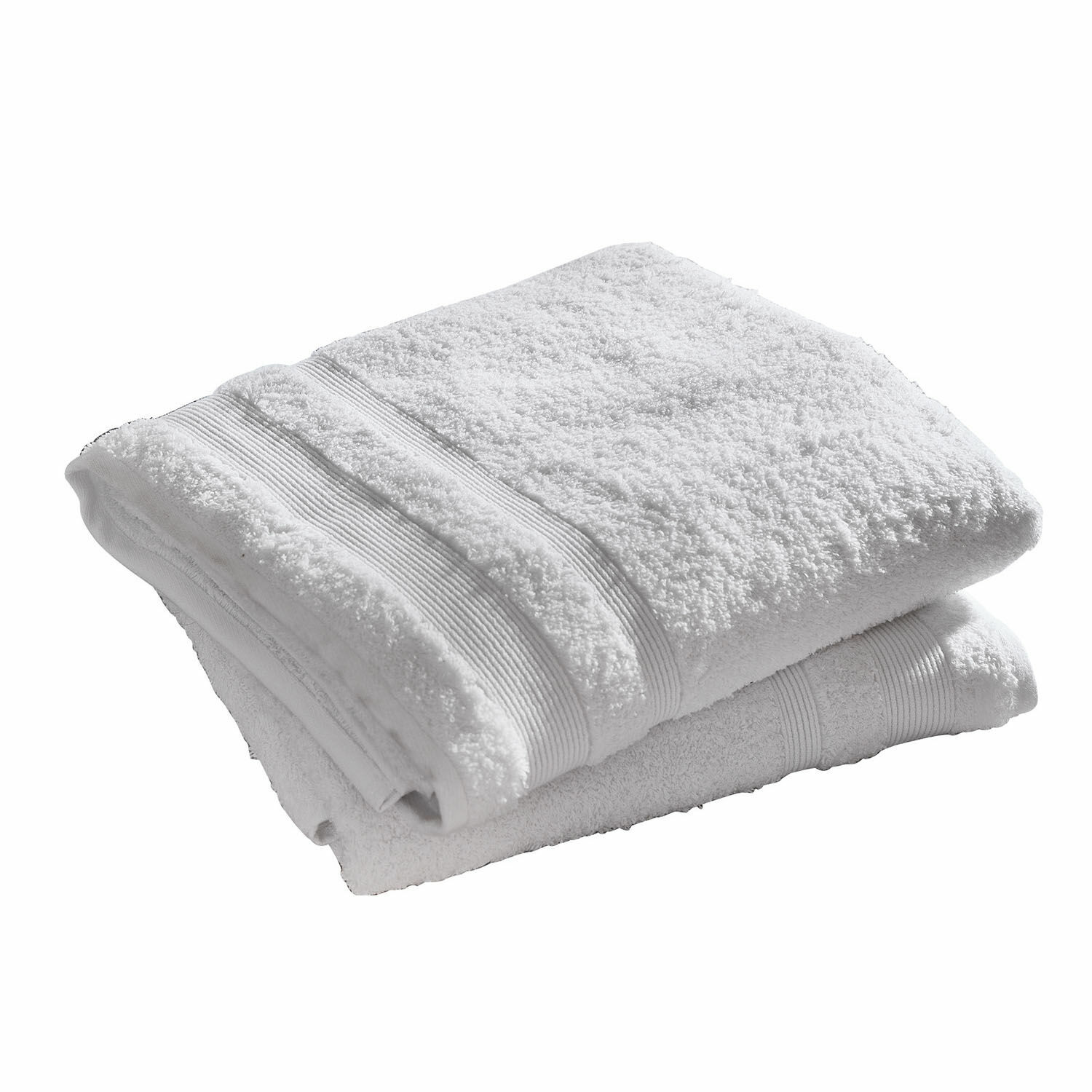 bianco Set di 2 asciugamani da bagno bianchi in cotone morbido, ideali per bagno e spa