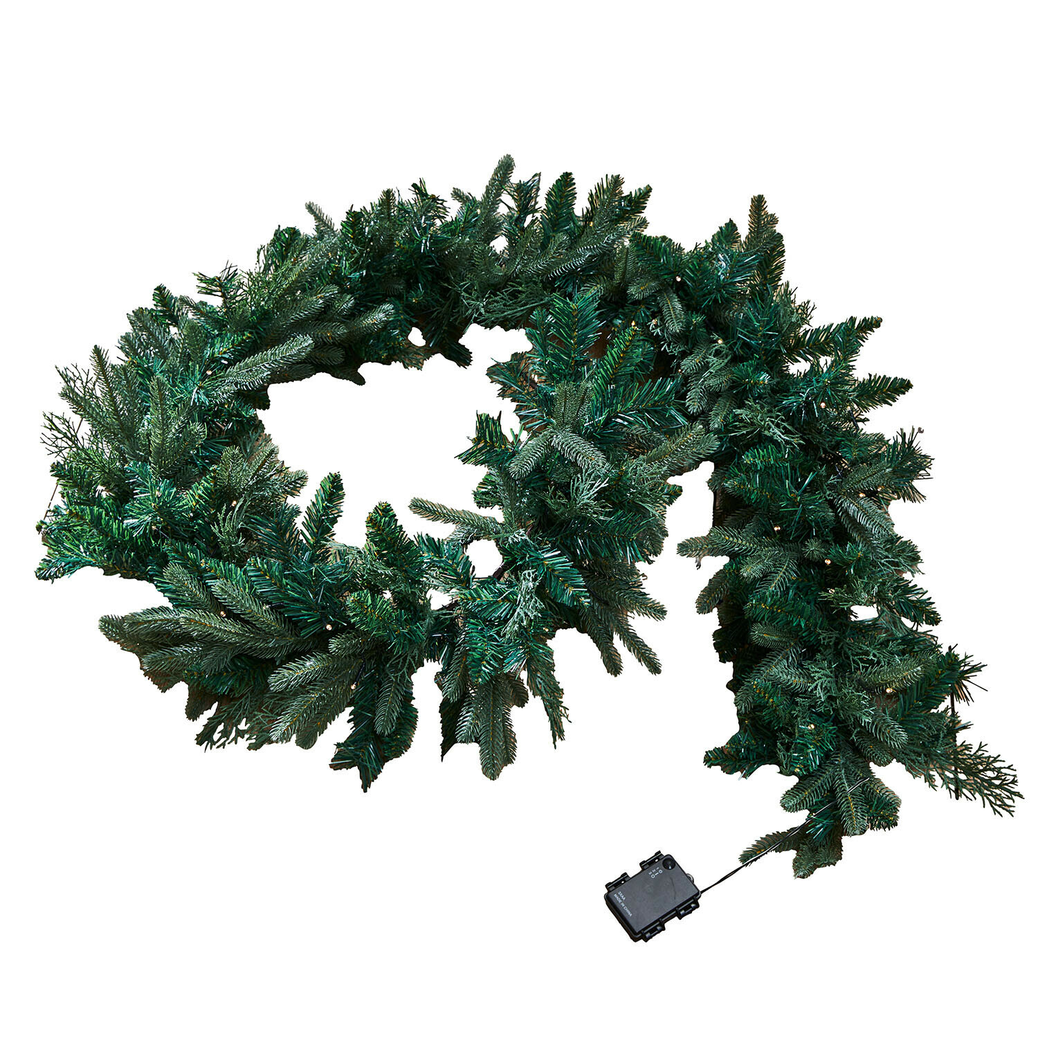 Festone a LED Solvika Corona natalizia artificiale verde di rami di abete con luci LED a batteria