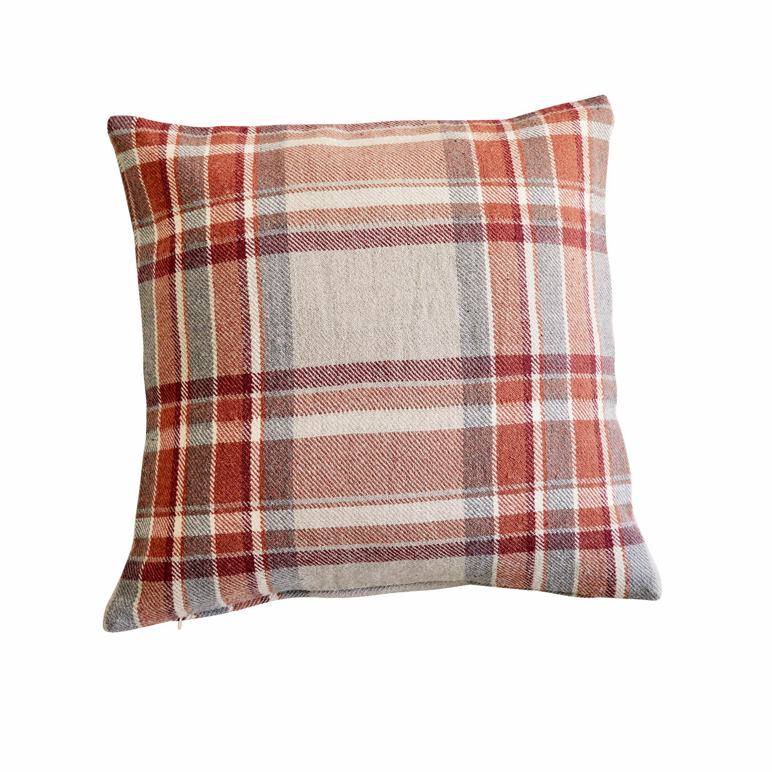 Copricuscino Tartan Cuscino decorativo a quadri rossi e grigi in tessuto morbido per soggiorno accogliente