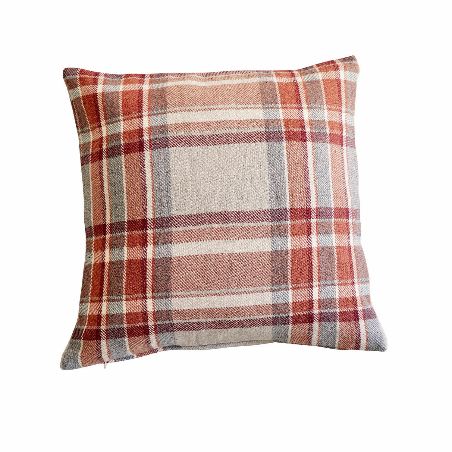 Copricuscino Tartan Cuscino decorativo a quadri rossi e grigi in tessuto morbido per soggiorno accogliente