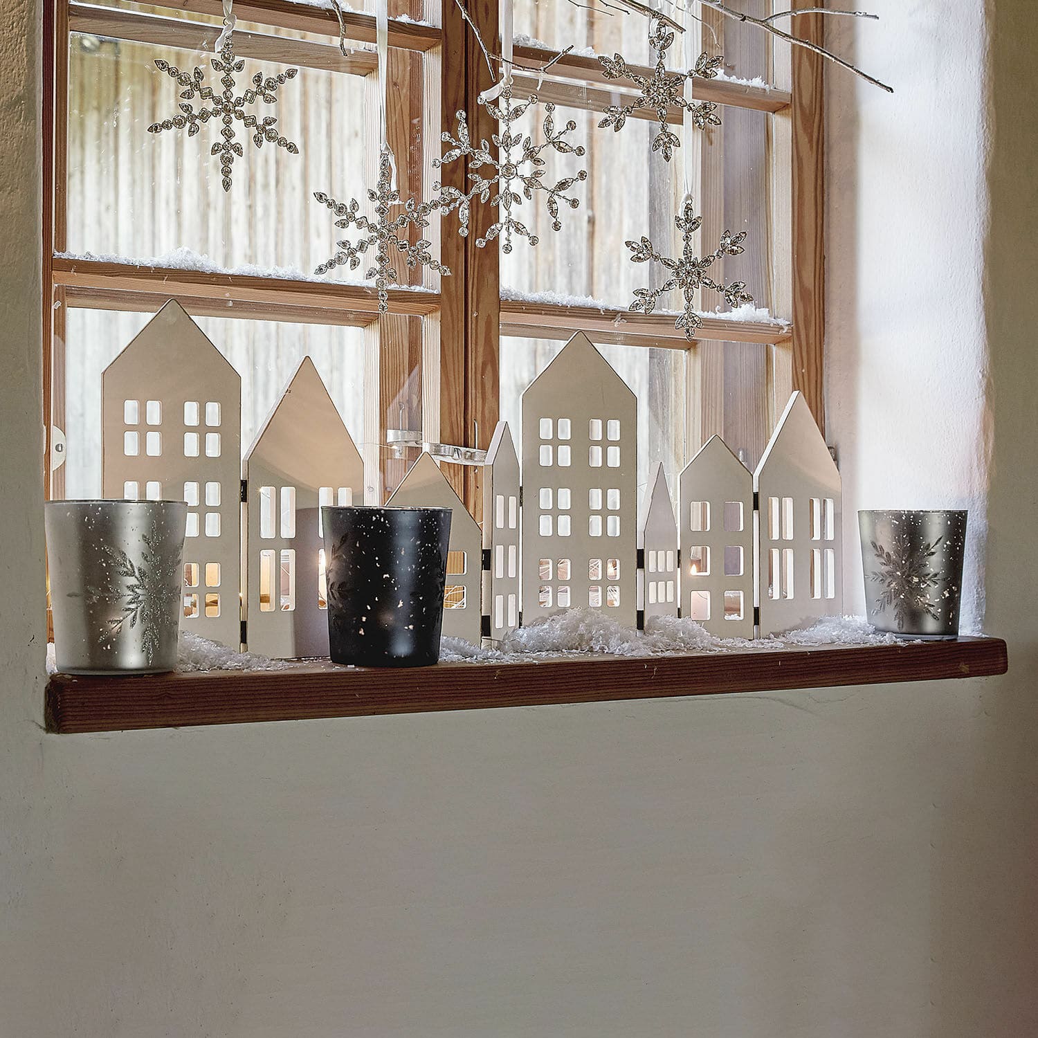 Set di 3 portacandele Snowflakes