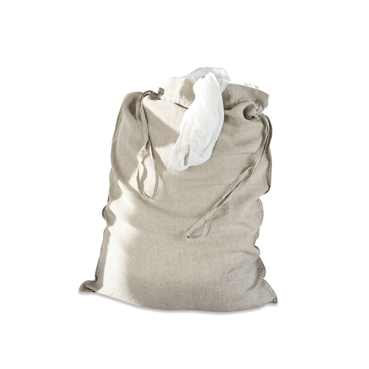 Sacco per biancheria Monthelie beige in cotone, pratico e resistente per conservare i vestiti